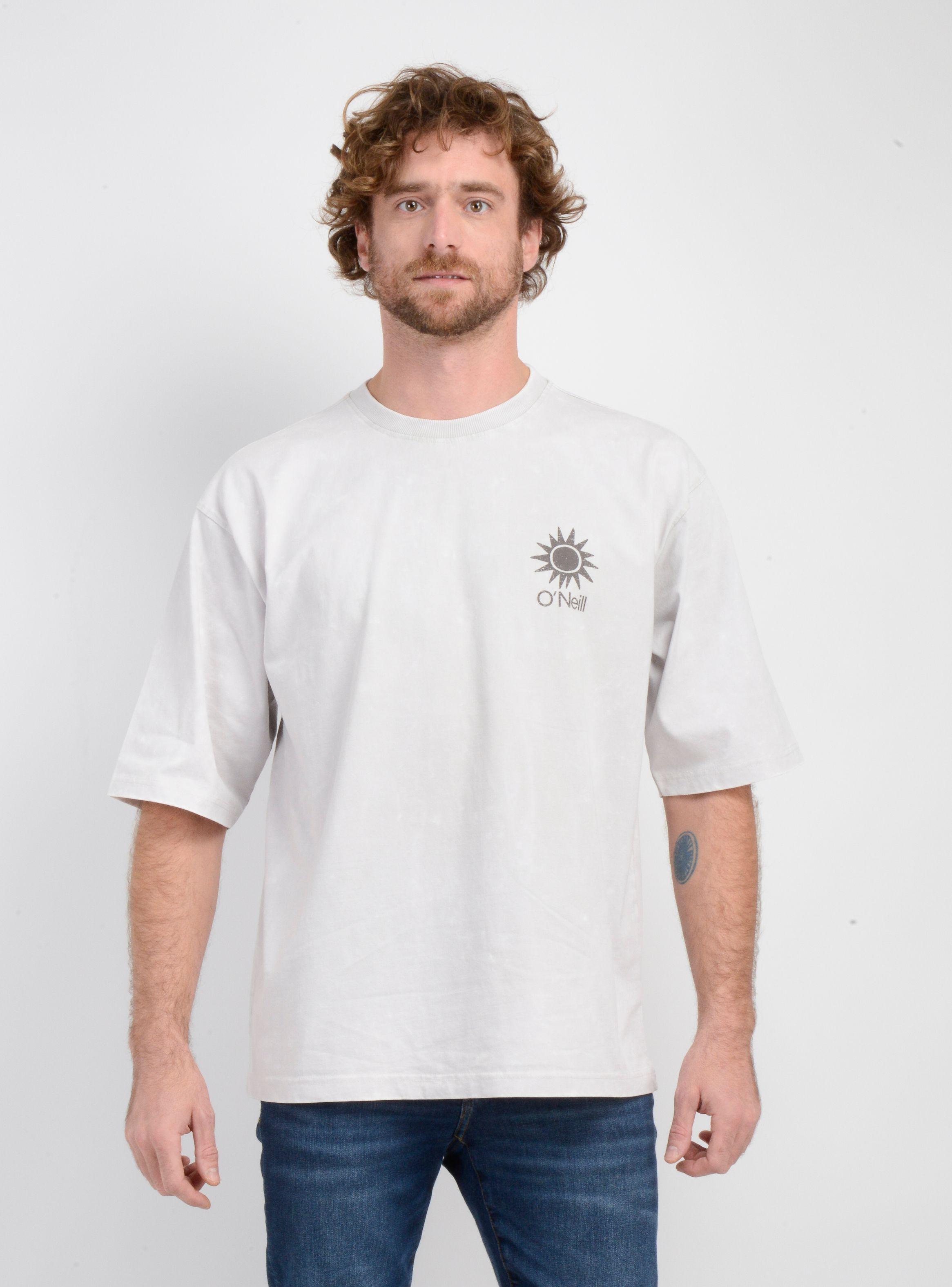 POLERA MANGA CORTA OVERSIZE BLOCK BEIGE-0