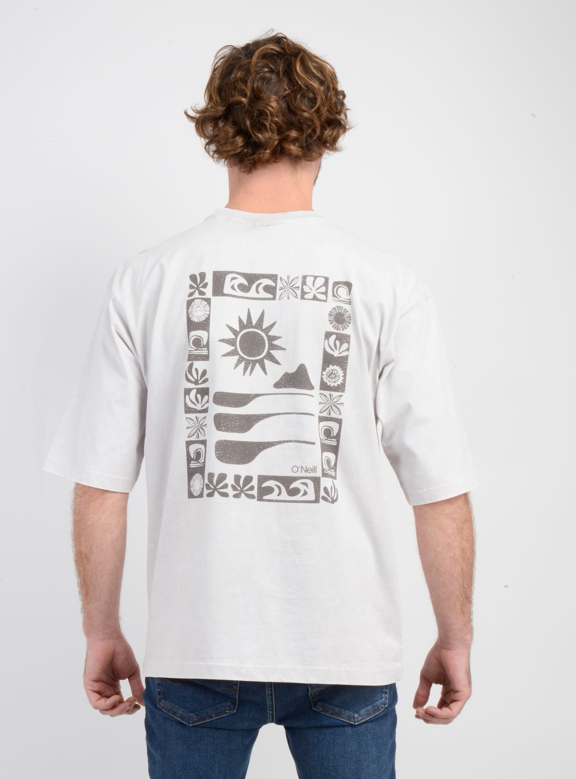 POLERA MANGA CORTA OVERSIZE BLOCK BEIGE-1