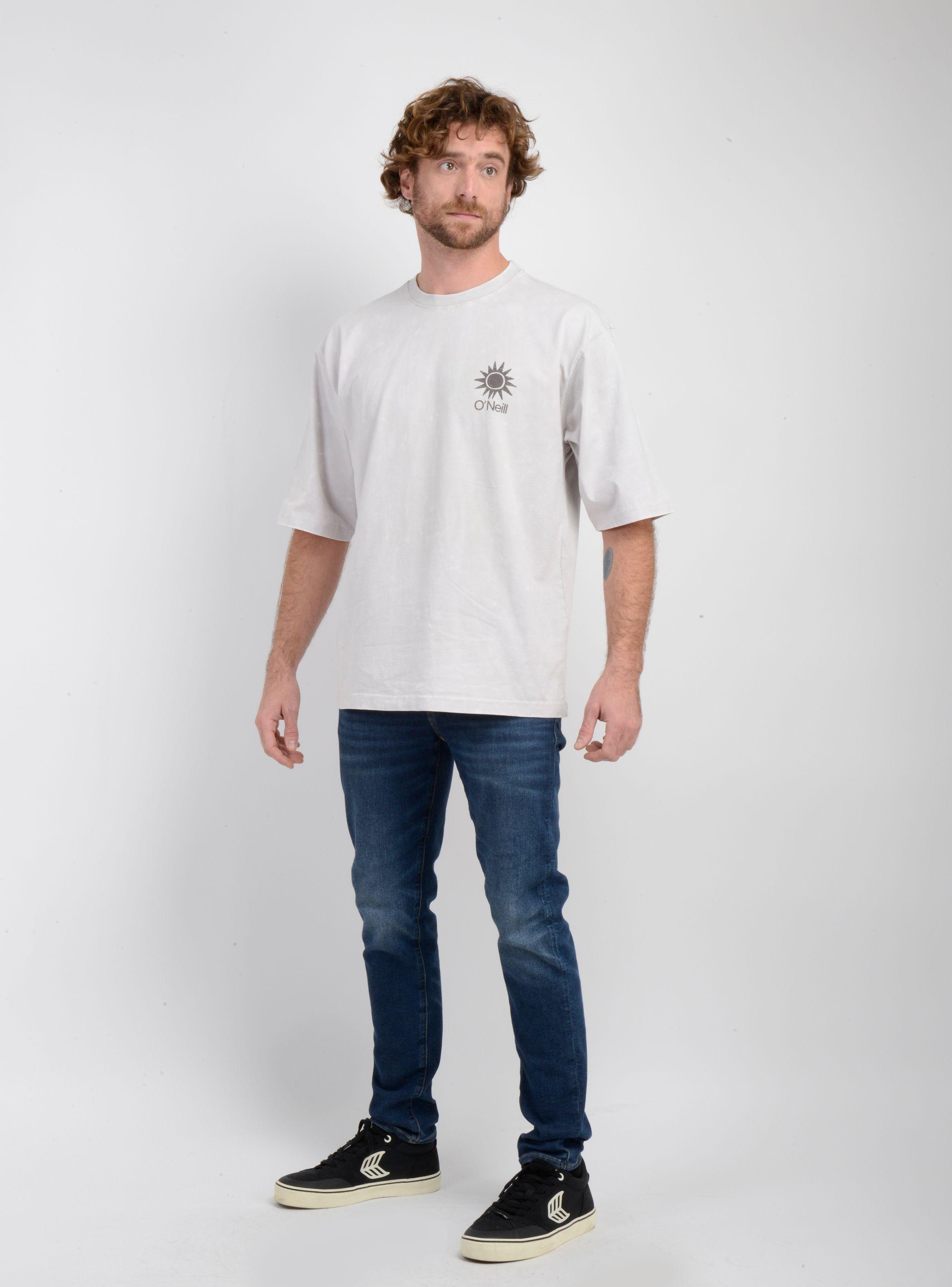 POLERA MANGA CORTA OVERSIZE BLOCK BEIGE-2