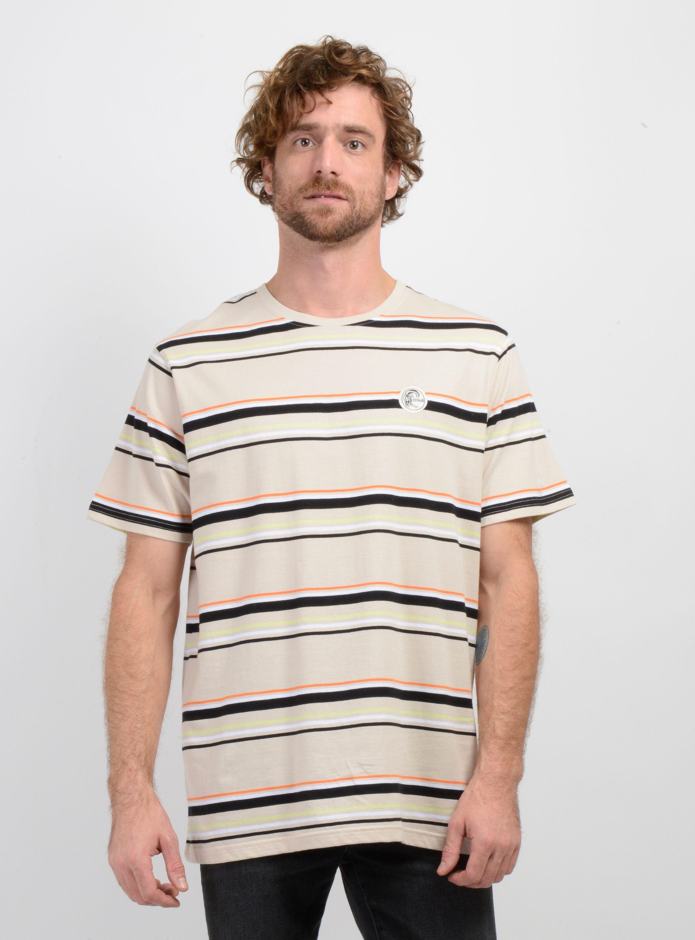 POLERA MANGA CORTA ORIGINALS STRIPE BEIGE CLARO-0