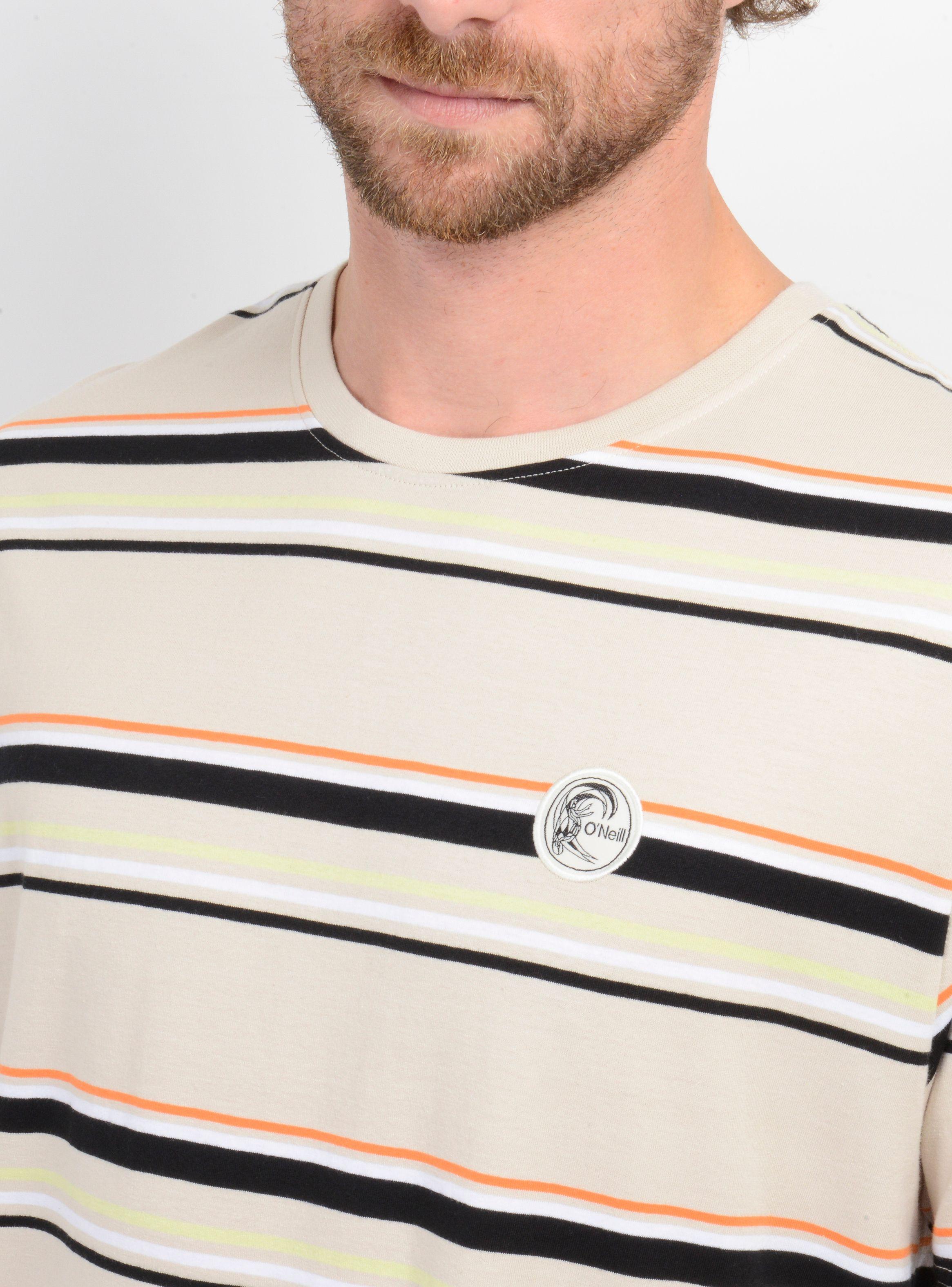 POLERA MANGA CORTA ORIGINALS STRIPE BEIGE CLARO-4