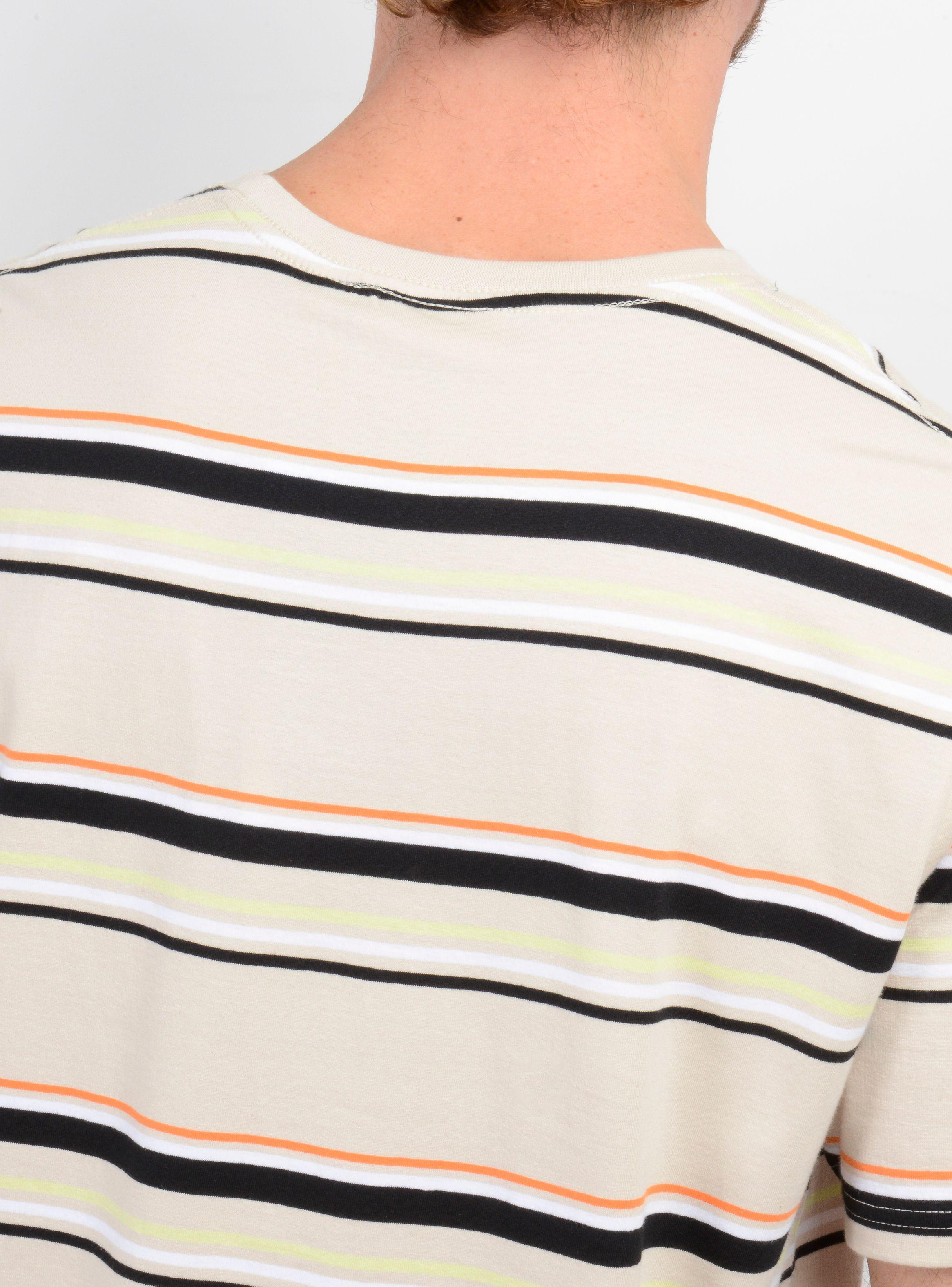 POLERA MANGA CORTA ORIGINALS STRIPE BEIGE CLARO-5