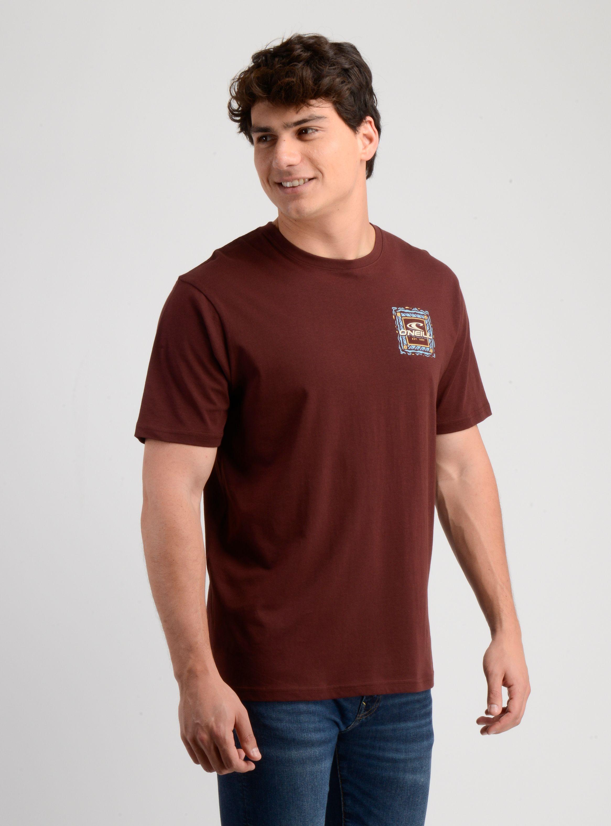 POLERA MANGA CORTA PATTERNS ROJO OSCURO-3