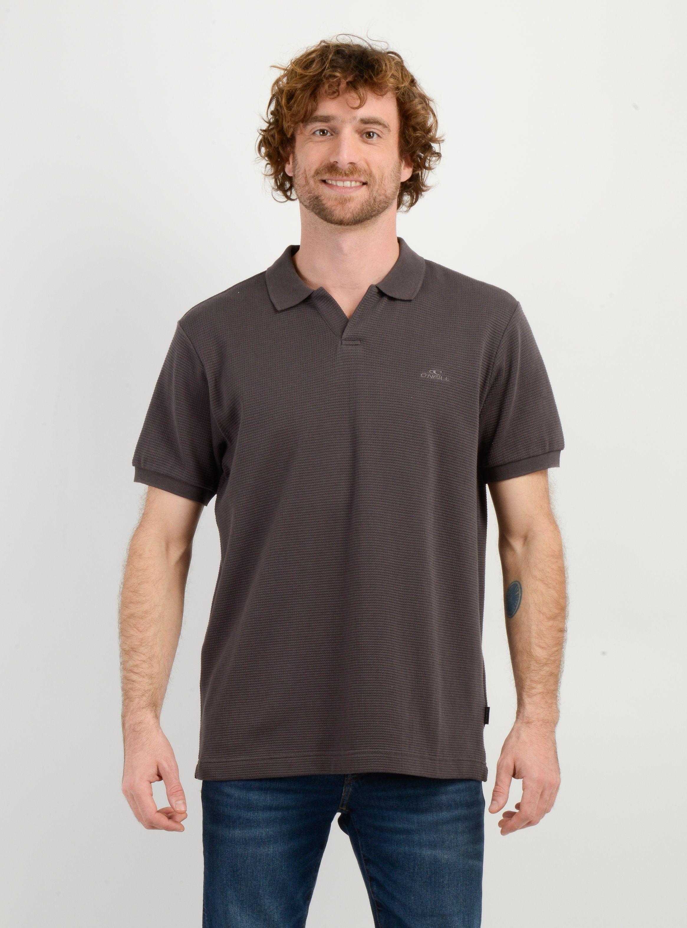 POLERA TEJIDA MANGA CORTA RIVERA GRIS OSCURO-0