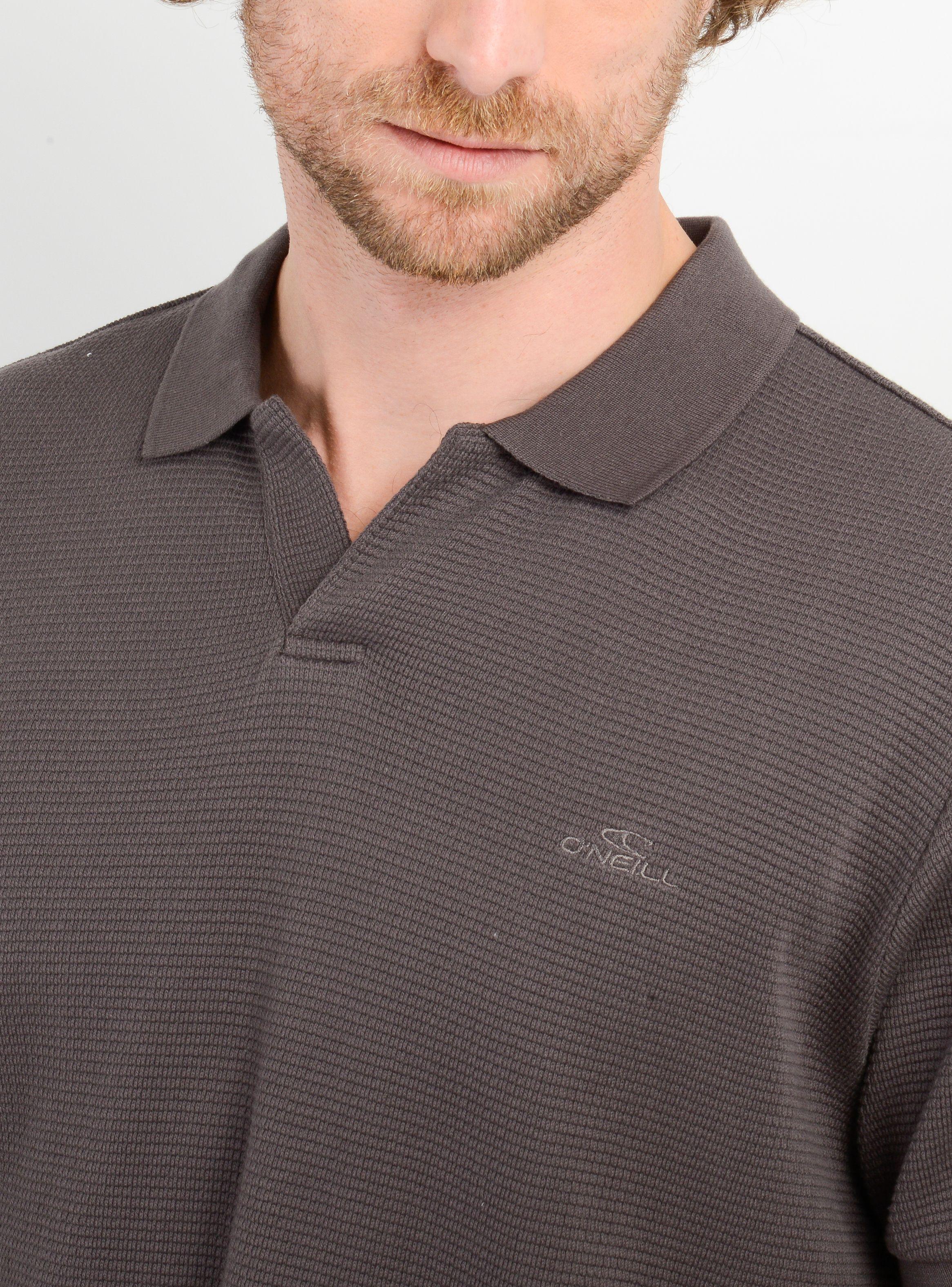 POLERA TEJIDA MANGA CORTA RIVERA GRIS OSCURO-4