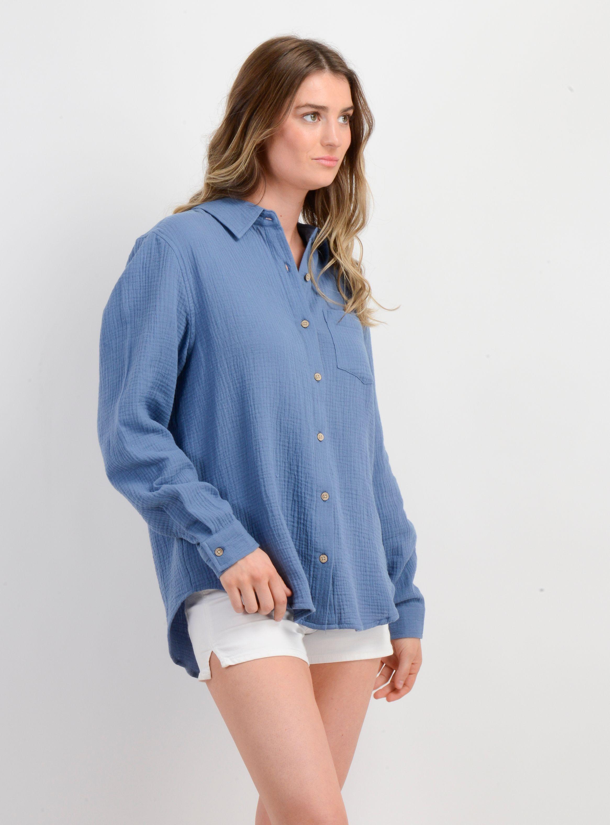 BLUSA MANGA LARGA LENI AZUL-3