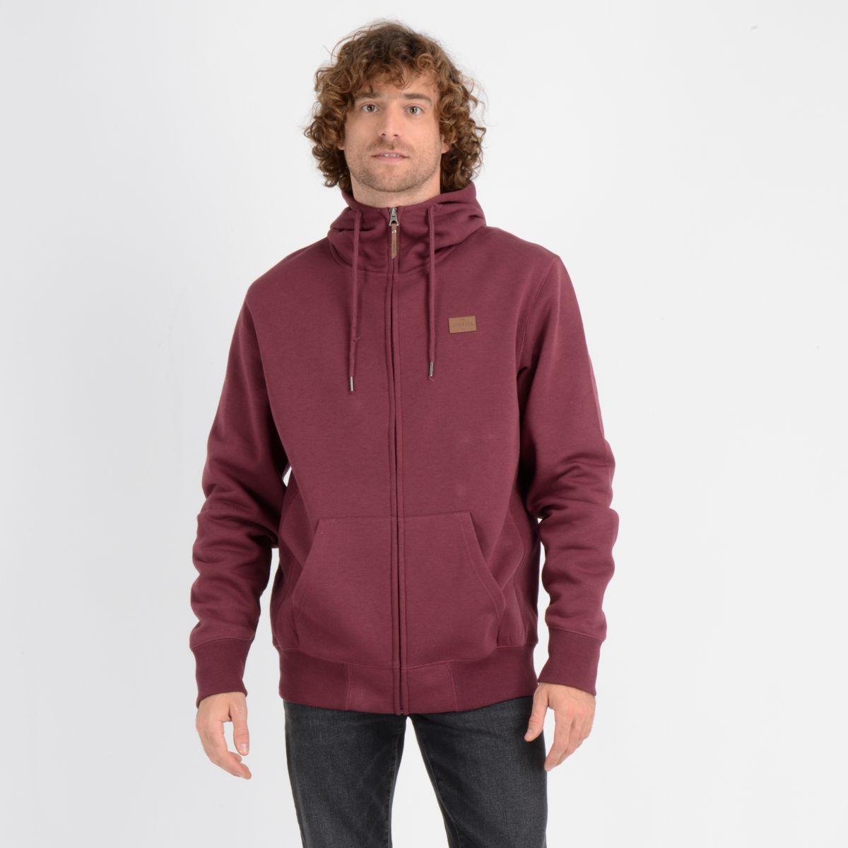 POLERON FULL ZIPPER ROJO OSCURO BAVARO FZ-0