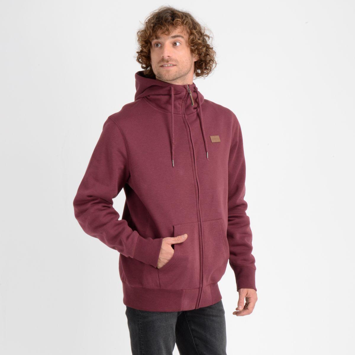 POLERON FULL ZIPPER ROJO OSCURO BAVARO FZ-2