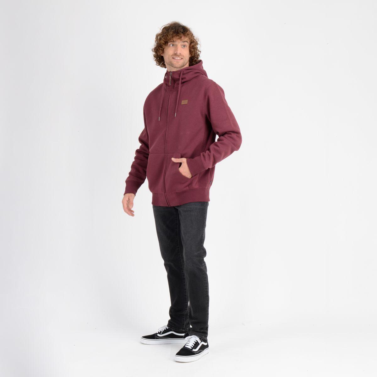 POLERON FULL ZIPPER ROJO OSCURO BAVARO FZ-3