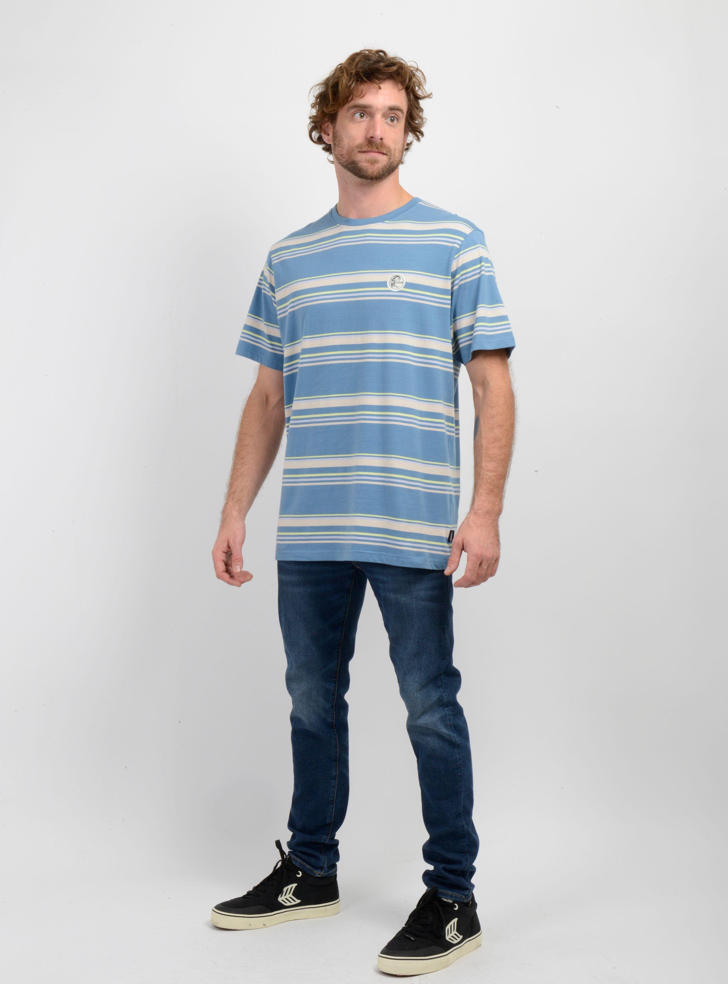POLERA MANGA CORTA ORIGINALS STRIPE AZUL-2