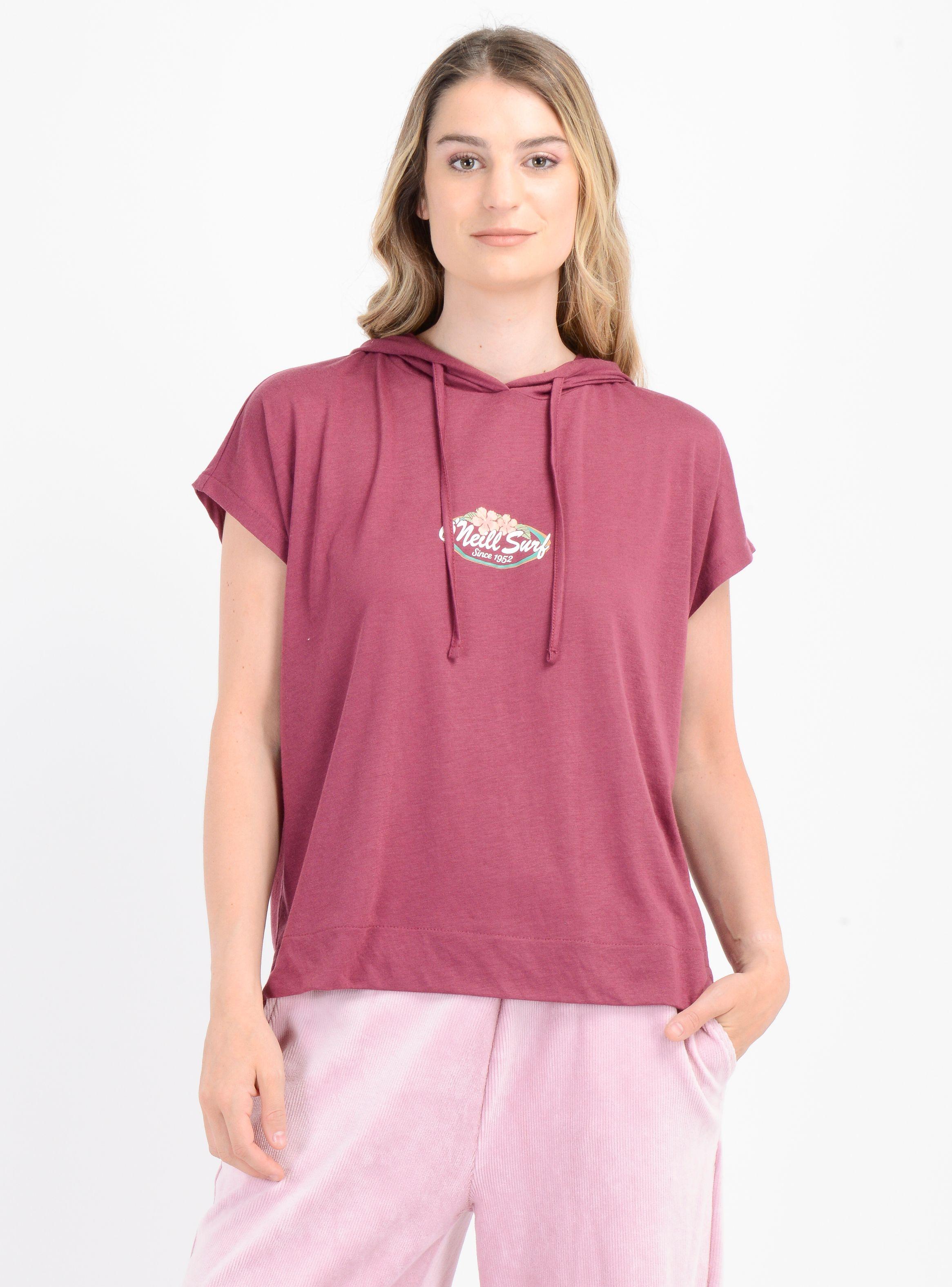 POLERA MANGA CORTA BEACHY BLOOM  ROJO OSCURO-0