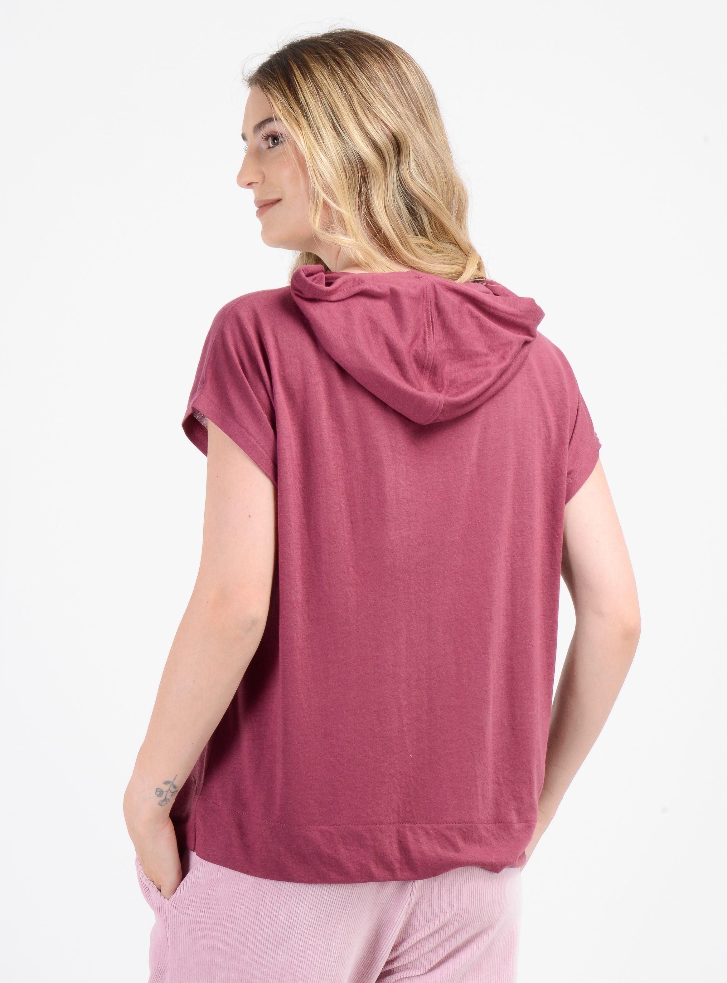 POLERA MANGA CORTA BEACHY BLOOM  ROJO OSCURO-1
