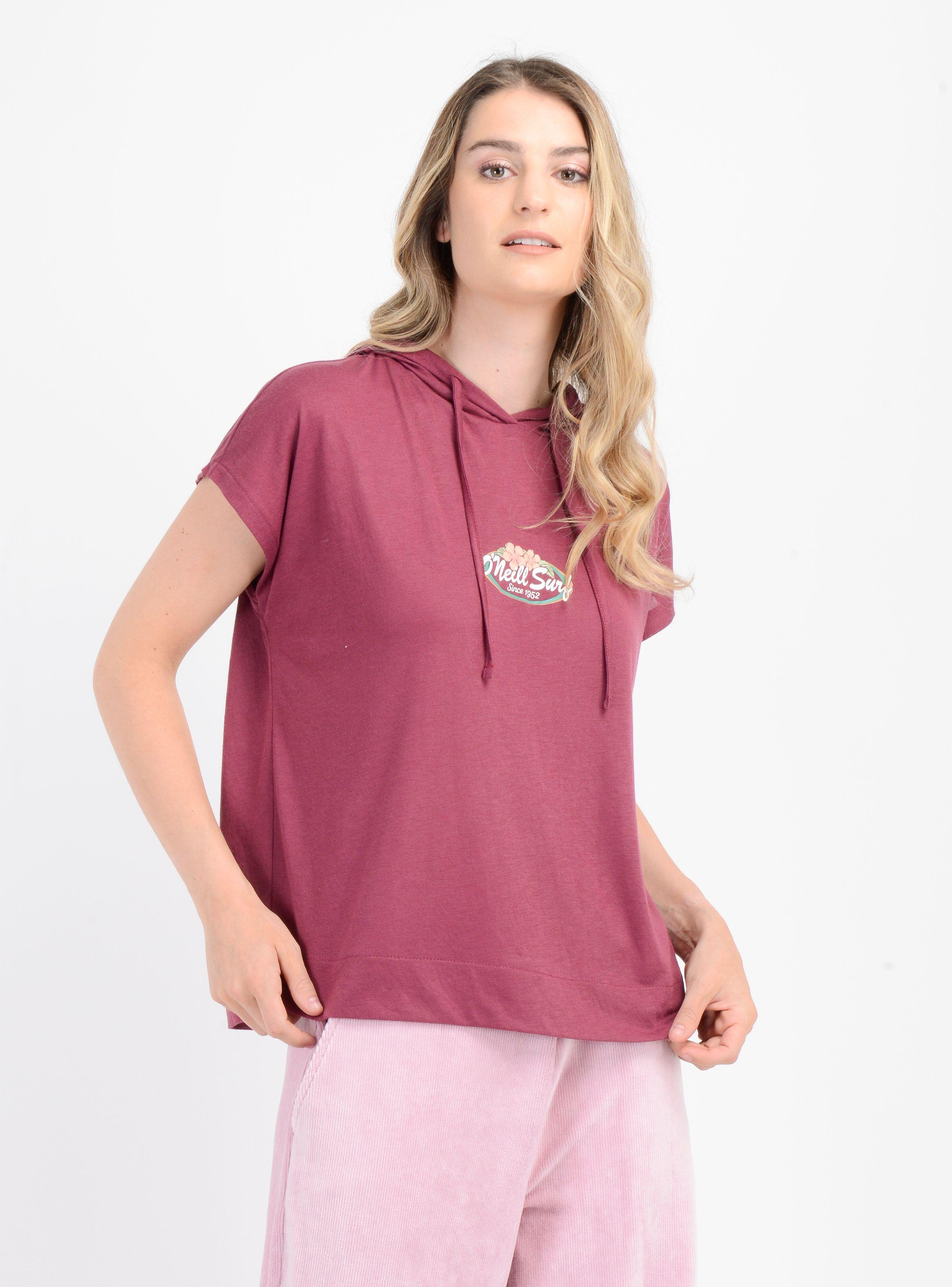 POLERA MANGA CORTA BEACHY BLOOM  ROJO OSCURO-3