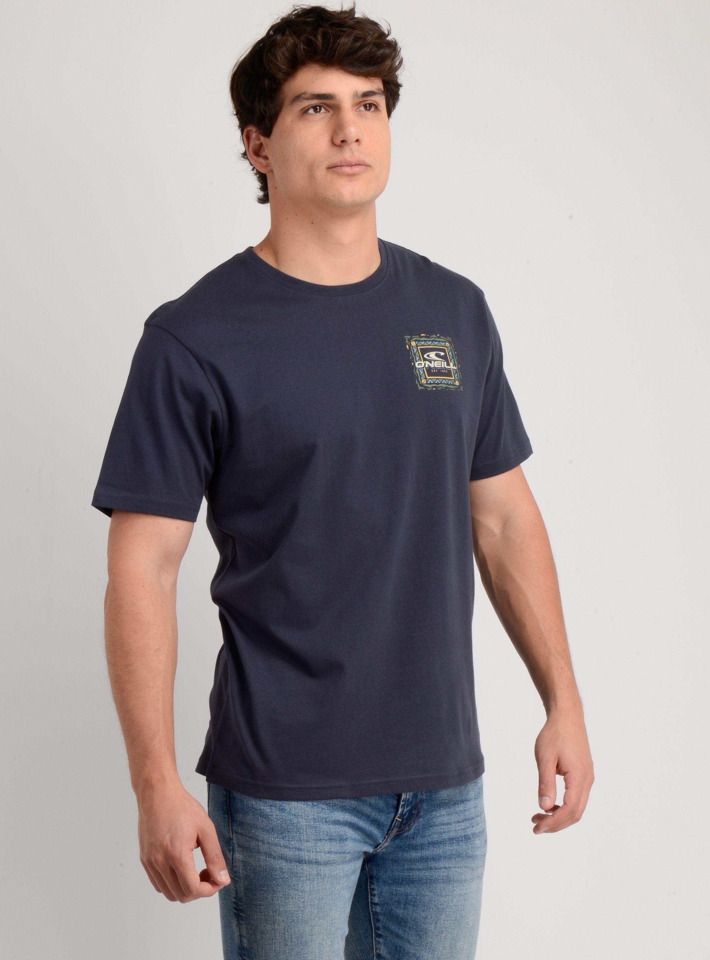 POLERA MANGA CORTA PATTERNS AZUL OSCURO-3