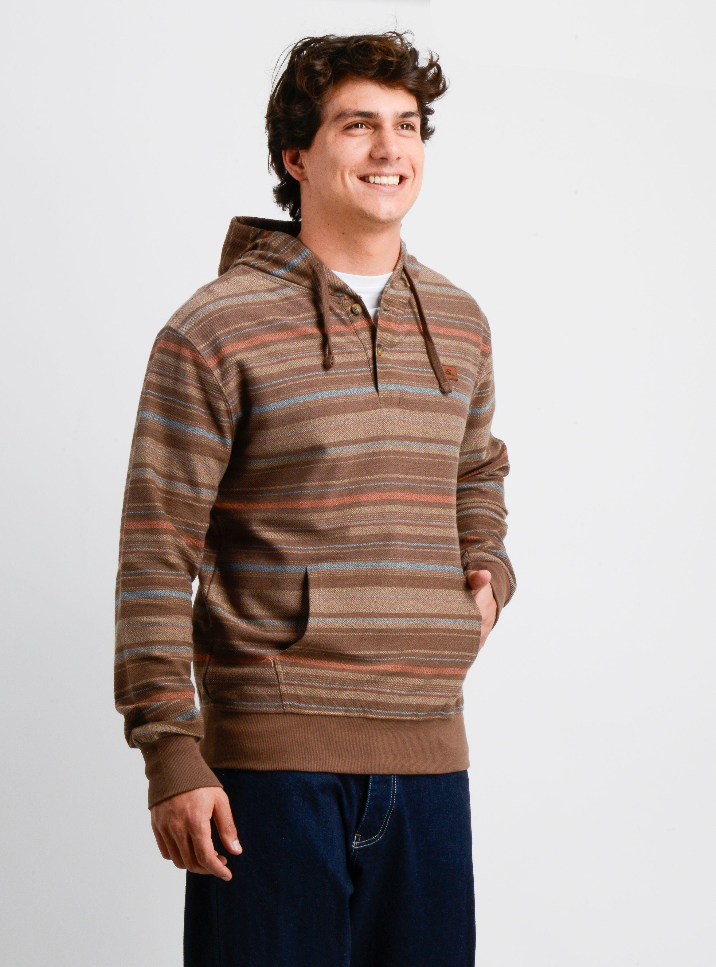 POLERON HOODIE BAVARO STRIPE II CAFÉ-3