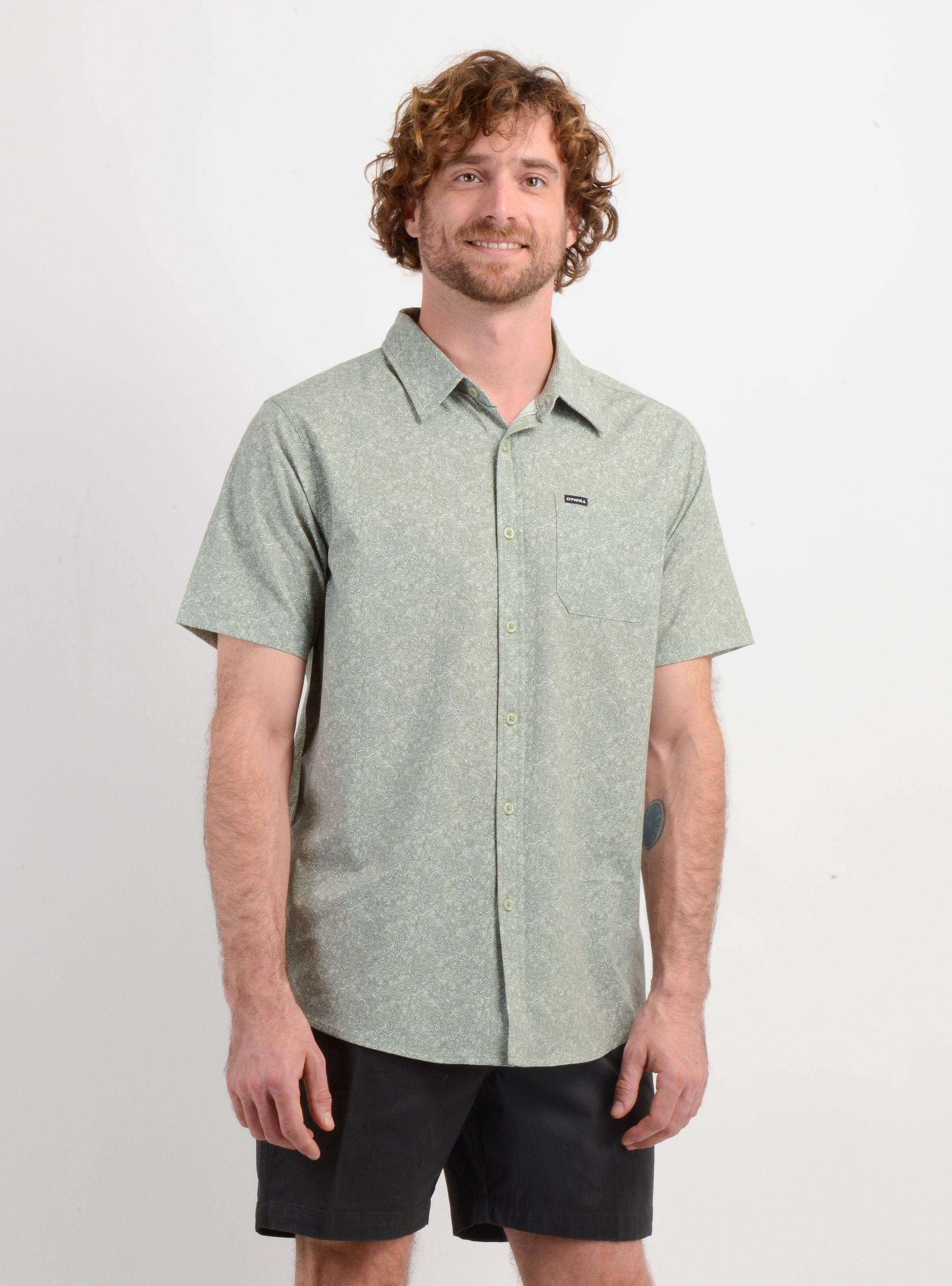 CAMISA MANGA CORTA TRVLR TRAVERSE FLORAL VERDE-3