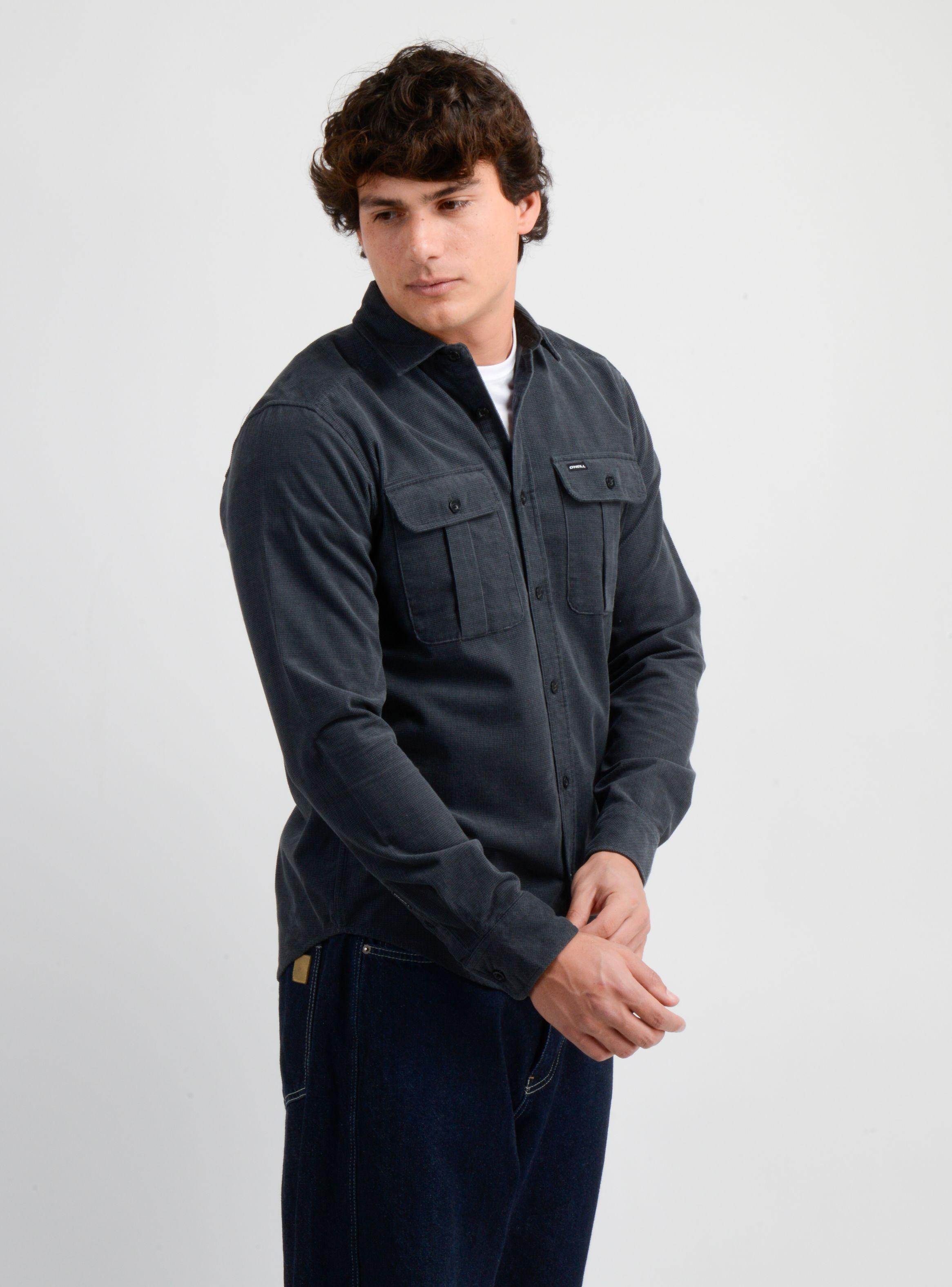 CAMISA MANGA LARGA CLINT GRIS OSCURO-3