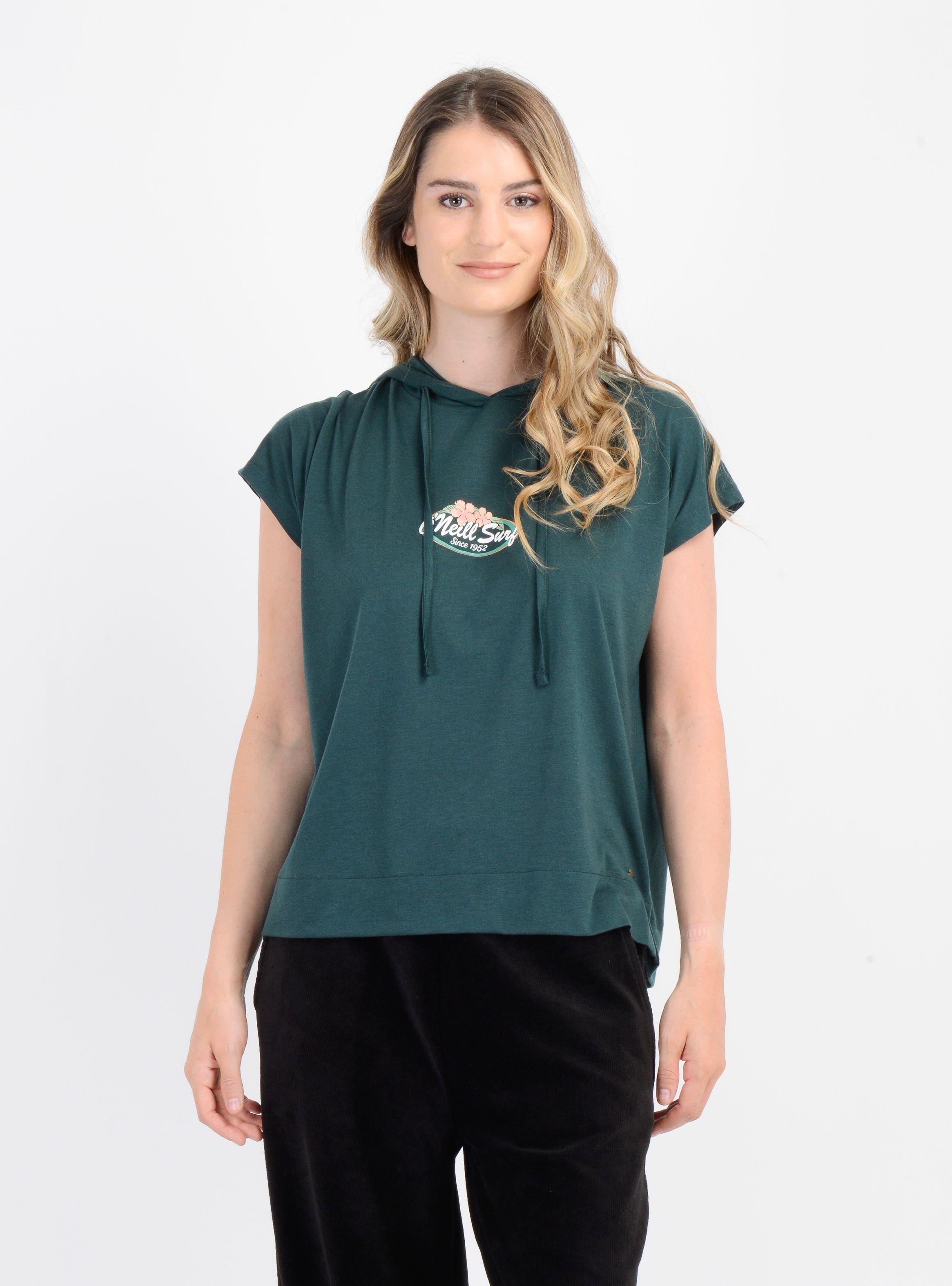 POLERA MANGA CORTA BEACHY BLOOM  VERDE OSCURO-0