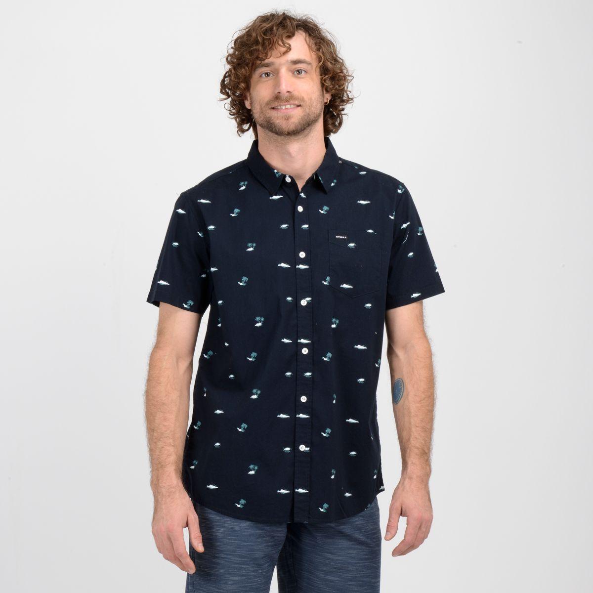 CAMISA MANGA CORTA KUTA  AZUL OSCURO-1