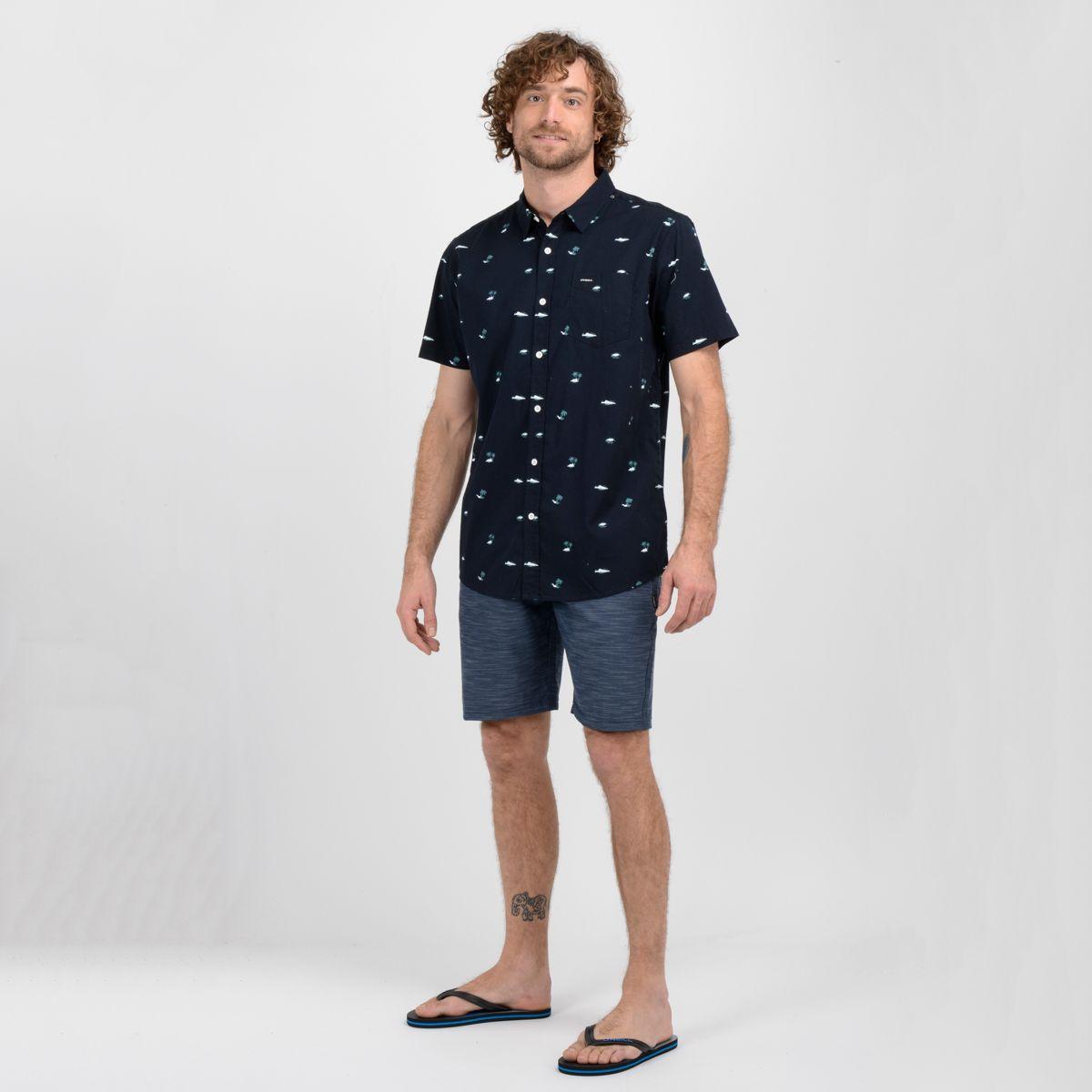CAMISA MANGA CORTA KUTA  AZUL OSCURO-3