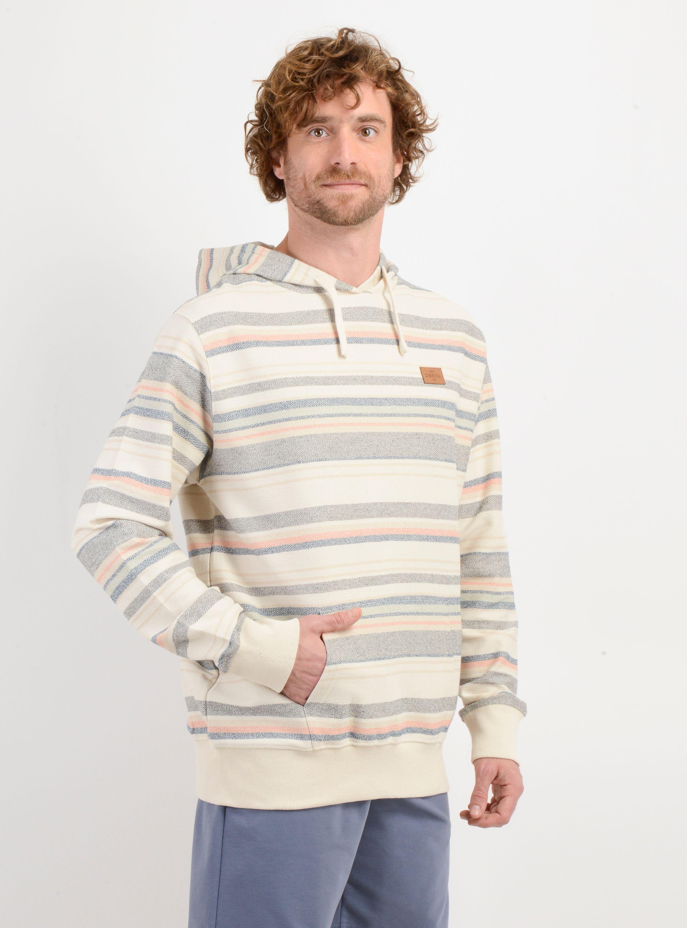 POLERON BAVARO STRIPE HOODIE BEIGE CLARO-3