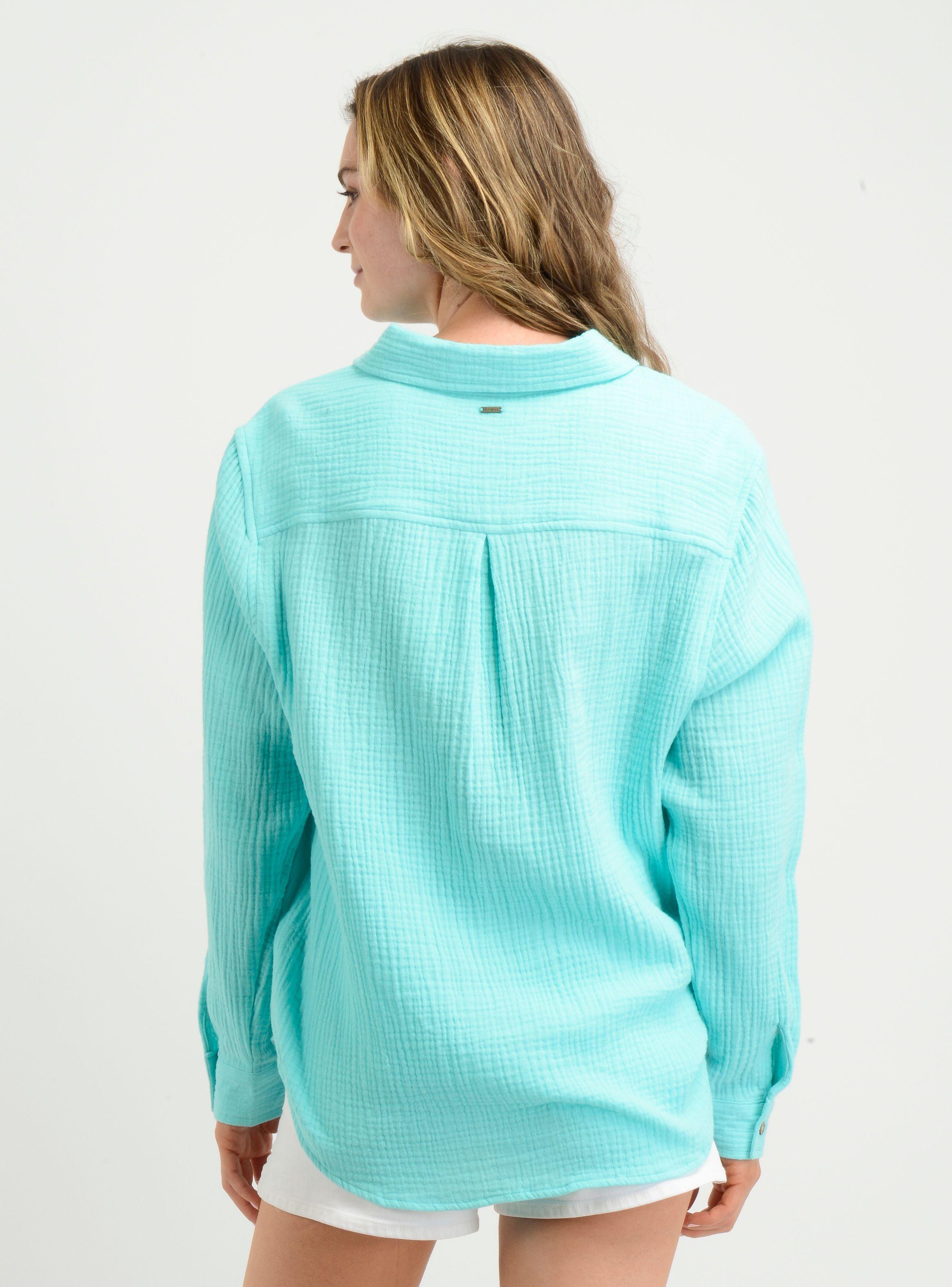 BLUSA MANGA LARGA LENI  AZUL TURQUESA / AGUA-2