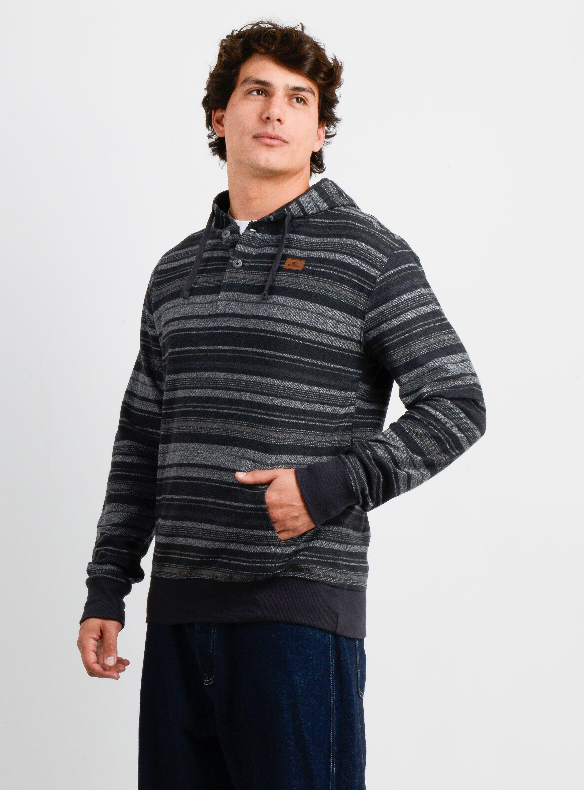POLERON HOODIE BAVARO STRIPE II NEGRO-2