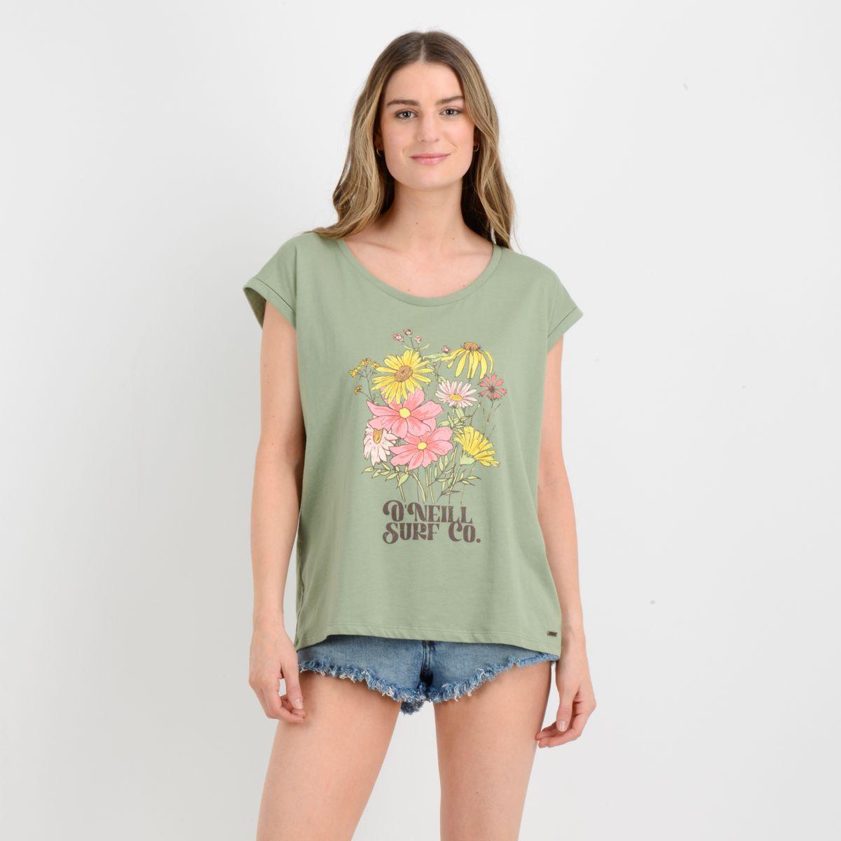 POLERA MANGA CORTA BOUQUET VERDE-0