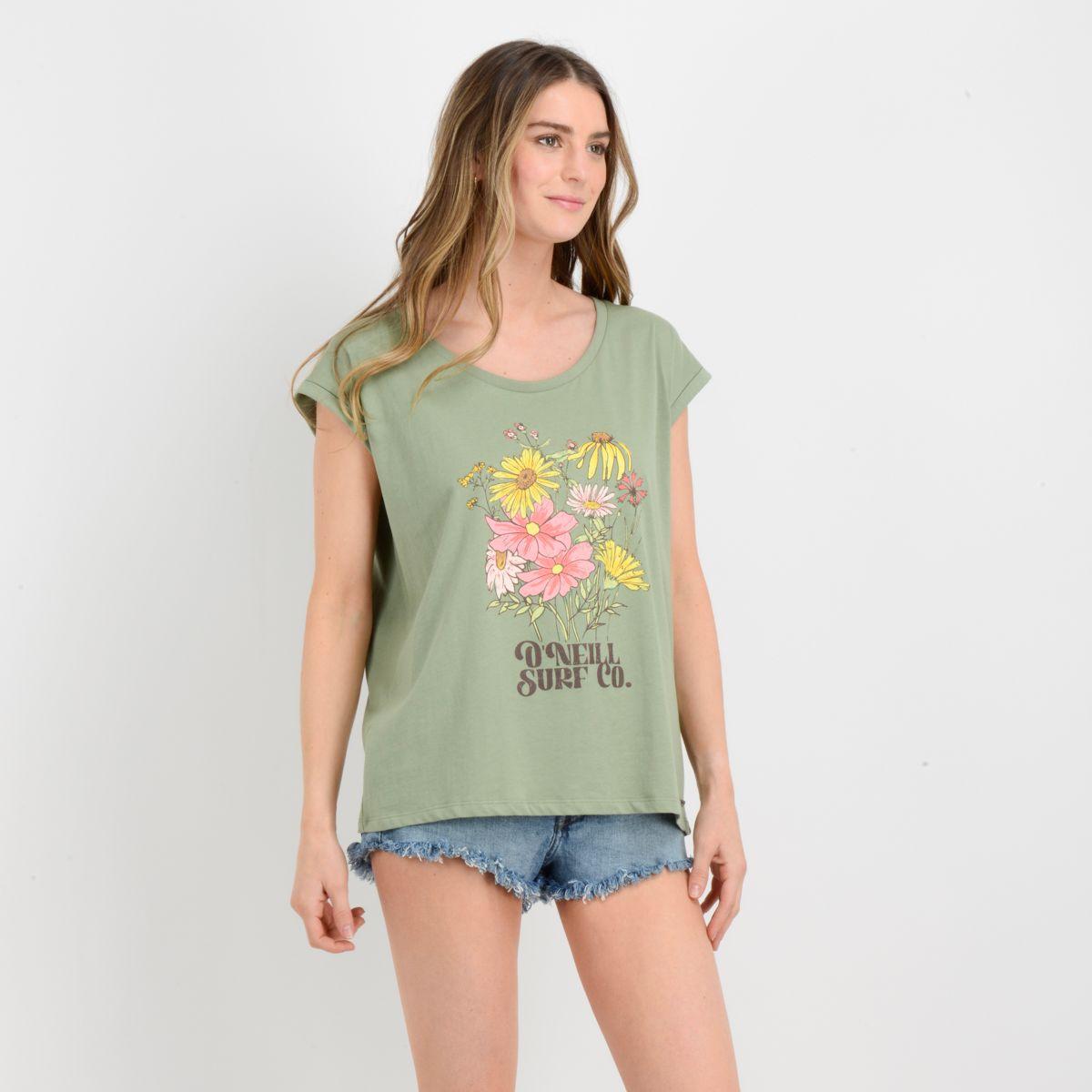 POLERA MANGA CORTA BOUQUET VERDE-2