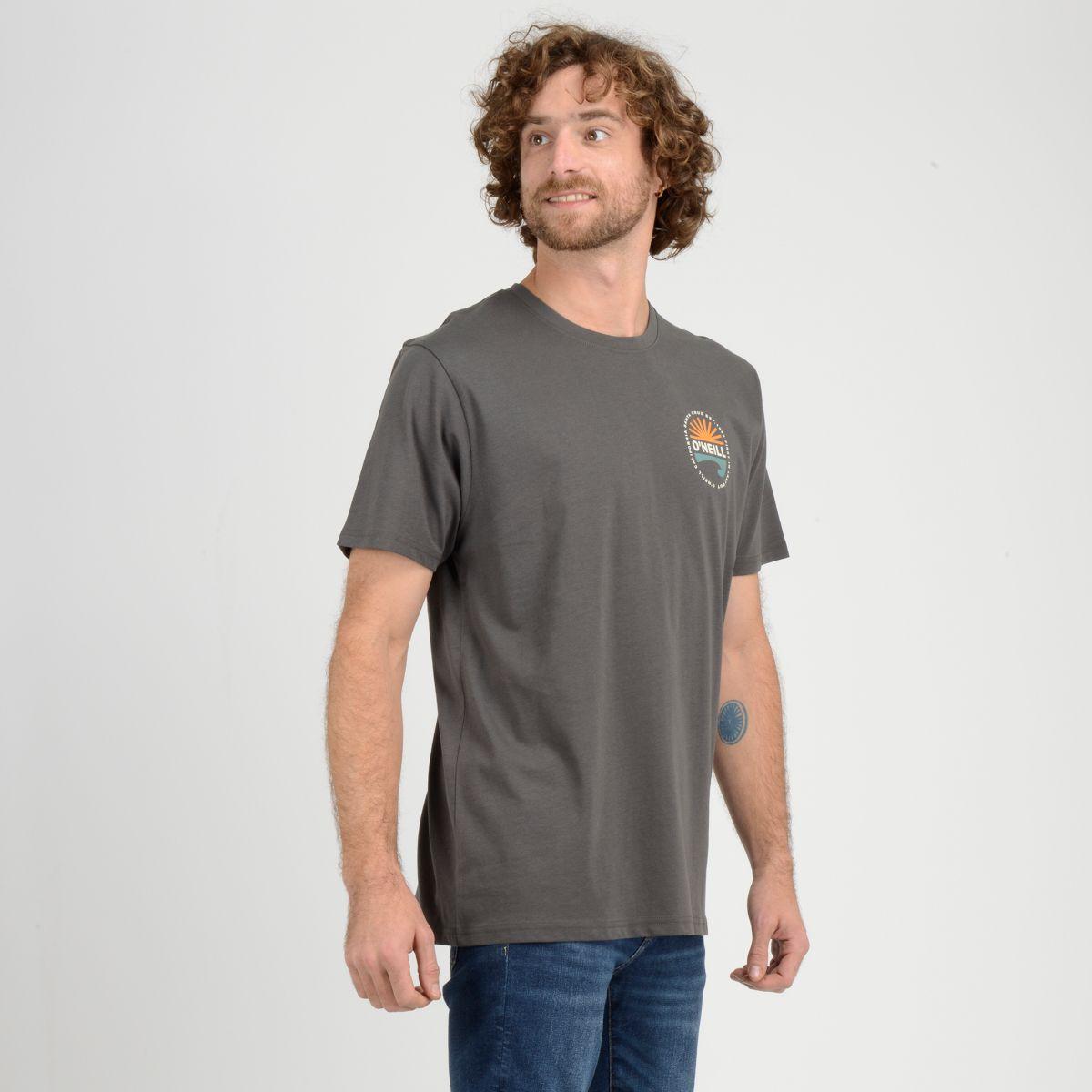 POLERA MANGA CORTA RAINBOW  GRIS OSCURO-1