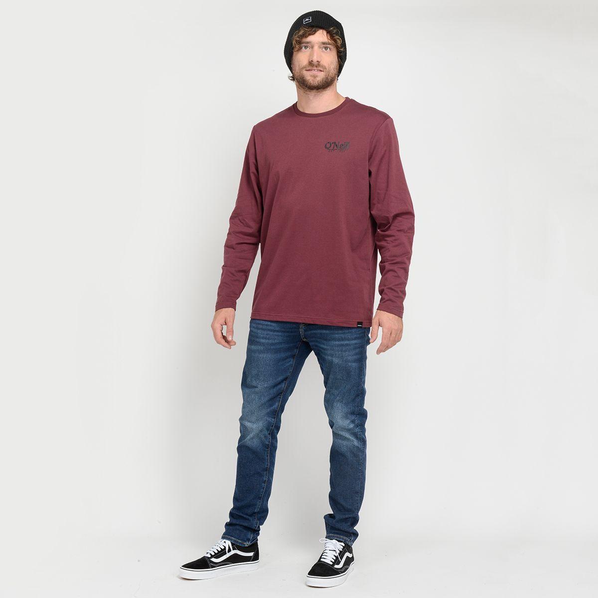 PACK POLERA MANGA LARGA + BEANIE -I23HO160007 ROJO OSCURO-3