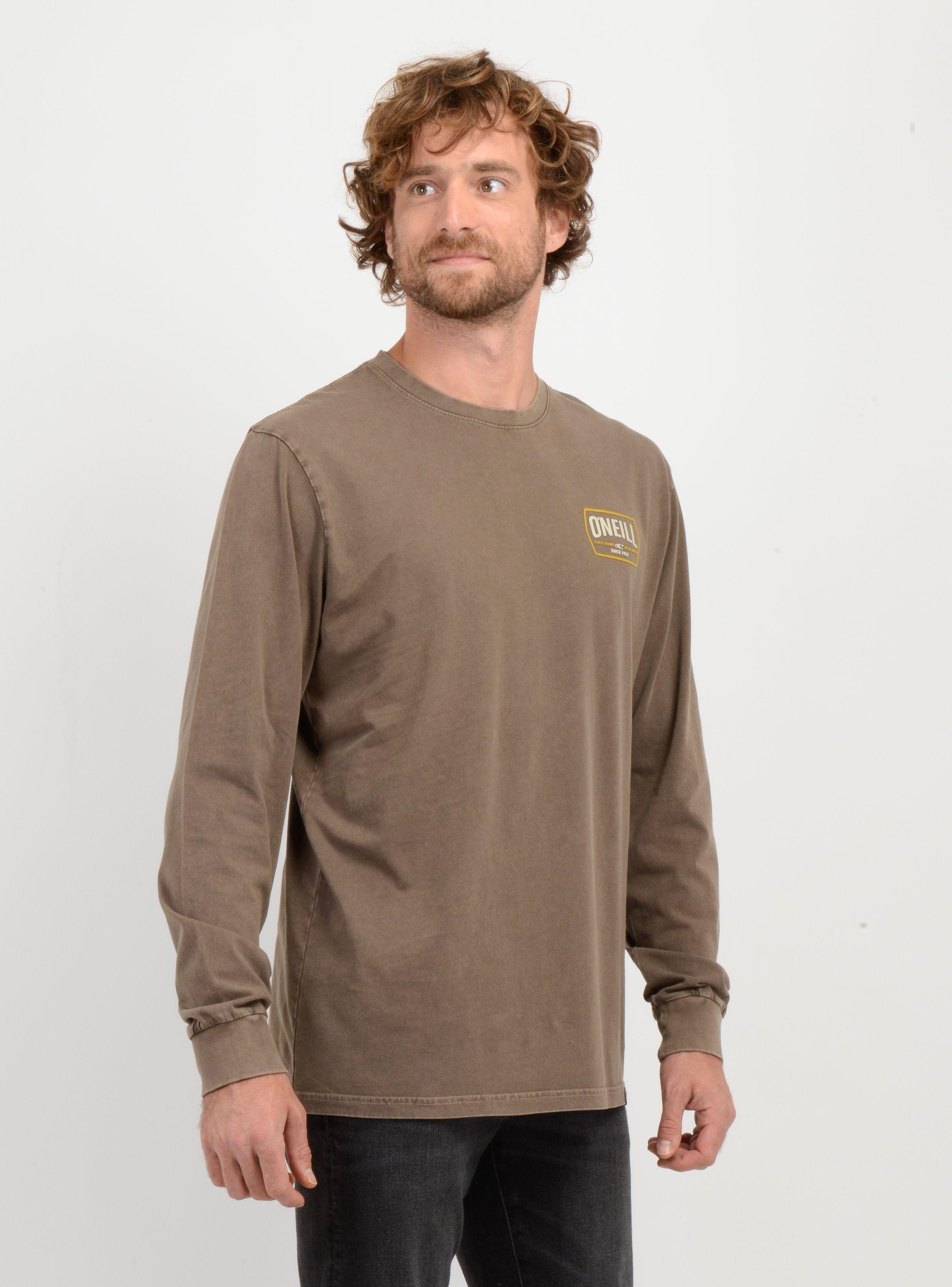 POLERA MANGA LARGA DITHER  CAFÉ-3