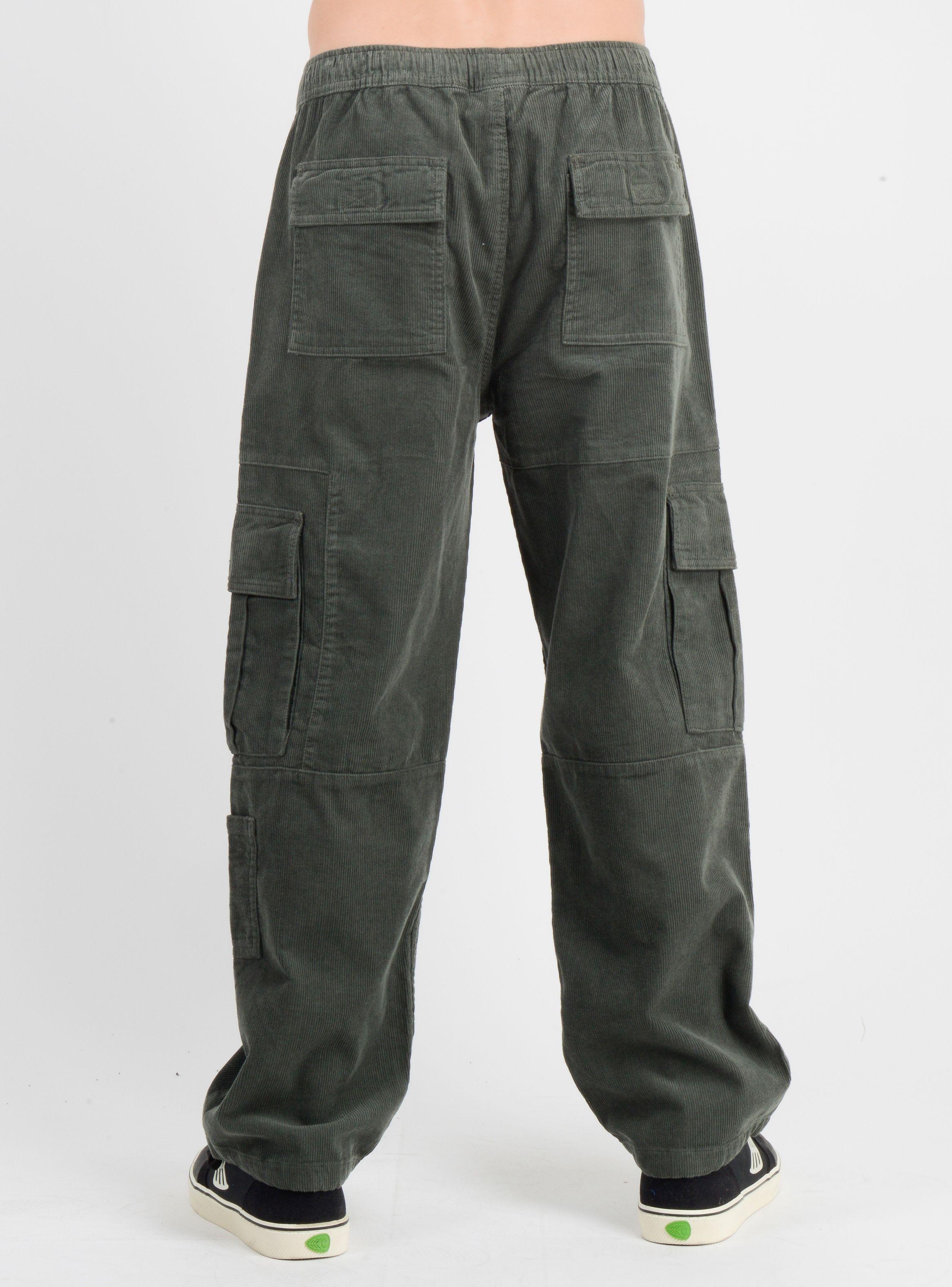 PANTALON COTELE CARGO SURF VERDE OSCURO-1