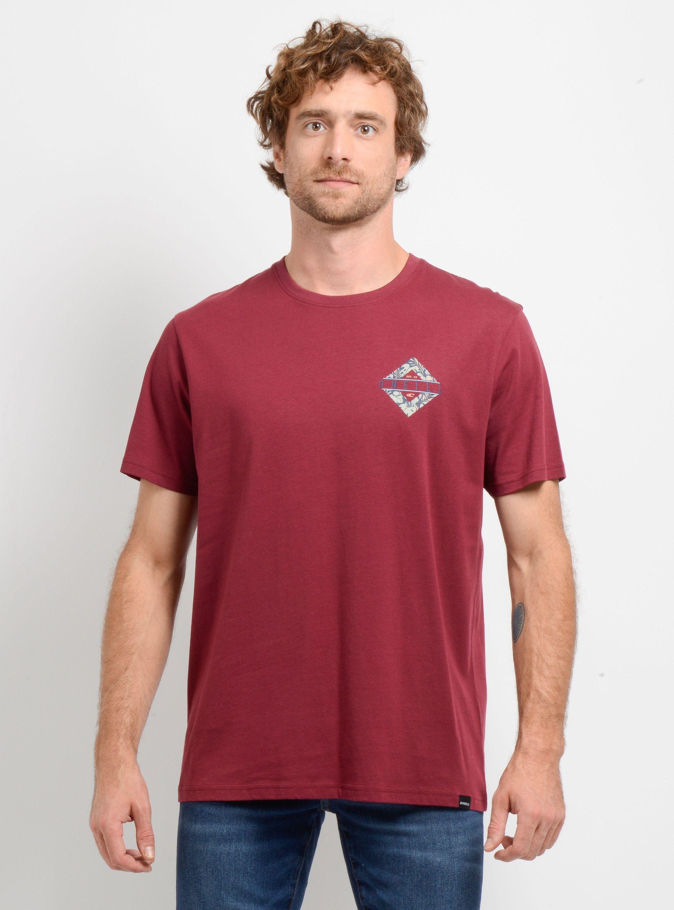 POLERA MANGA CORTA BRACKETS  ROJO OSCURO-0