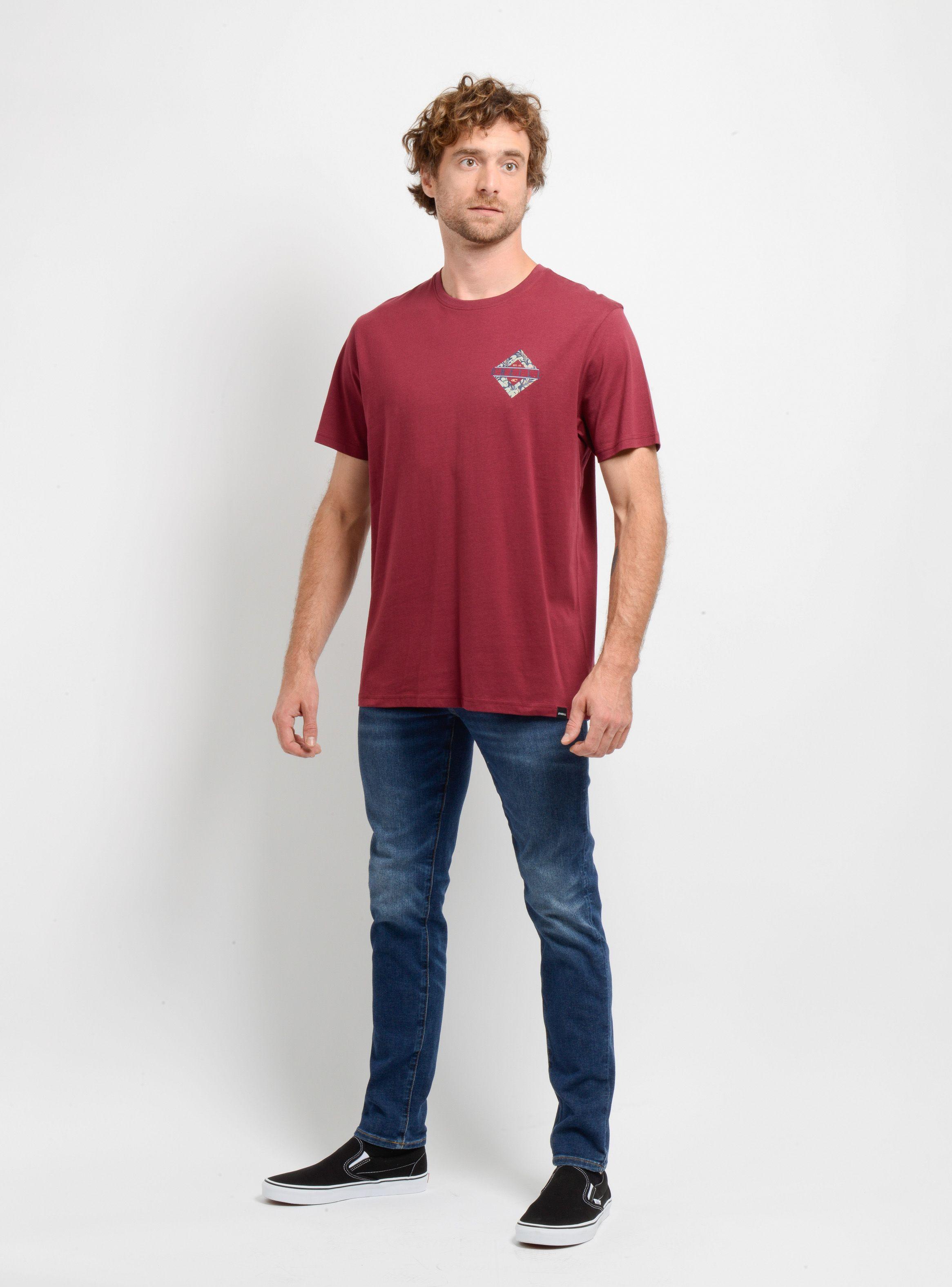 POLERA MANGA CORTA BRACKETS  ROJO OSCURO-2