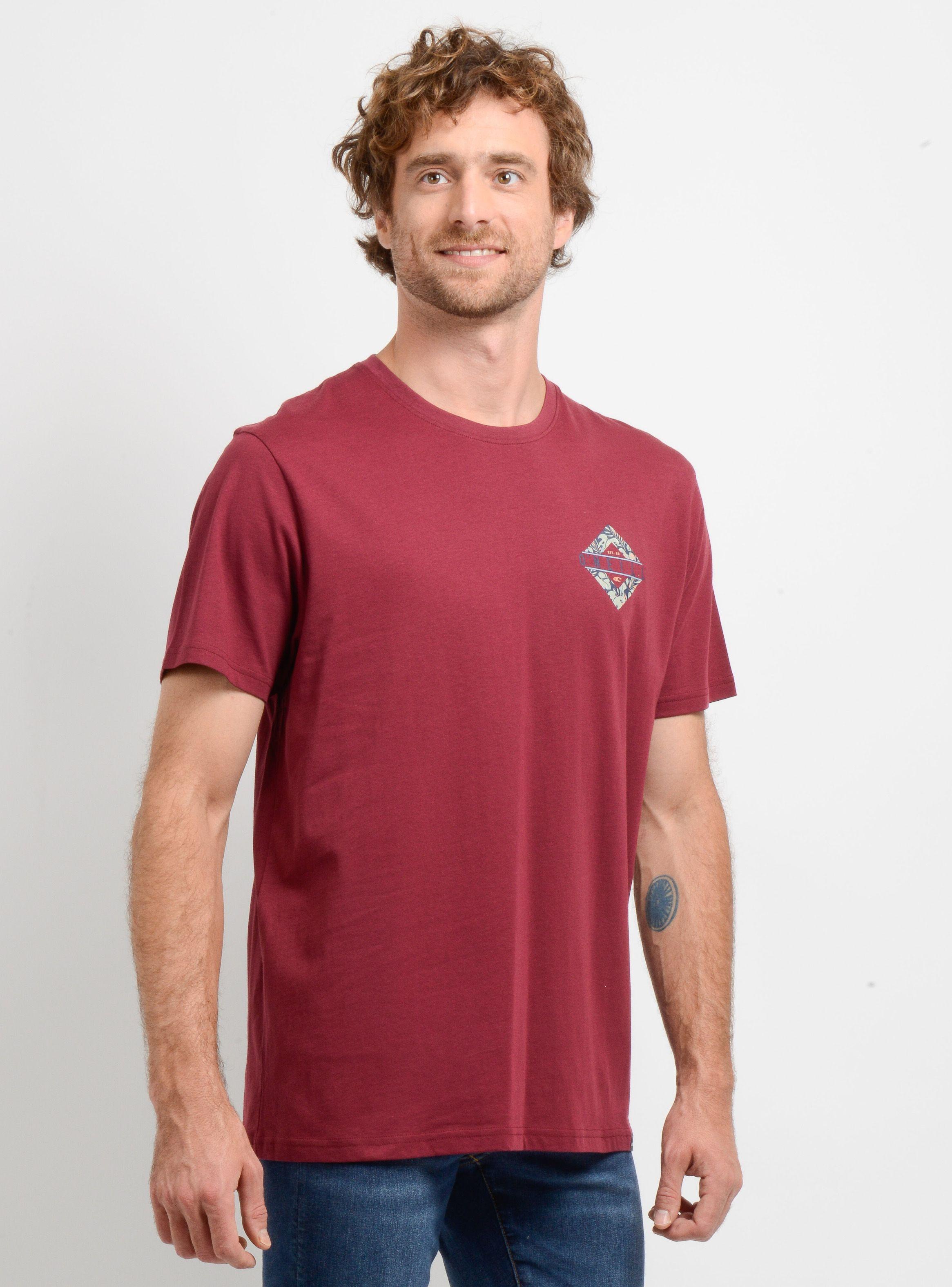 POLERA MANGA CORTA BRACKETS  ROJO OSCURO-3
