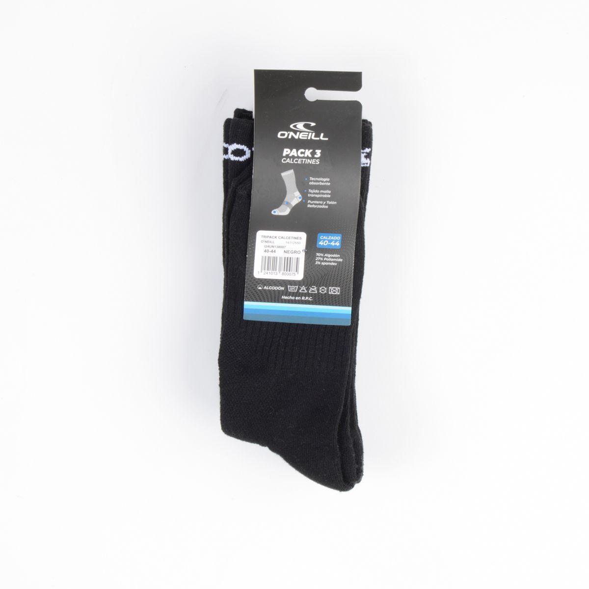 CALCETINES ESSENTIAL TRIPACK NEGRO-2