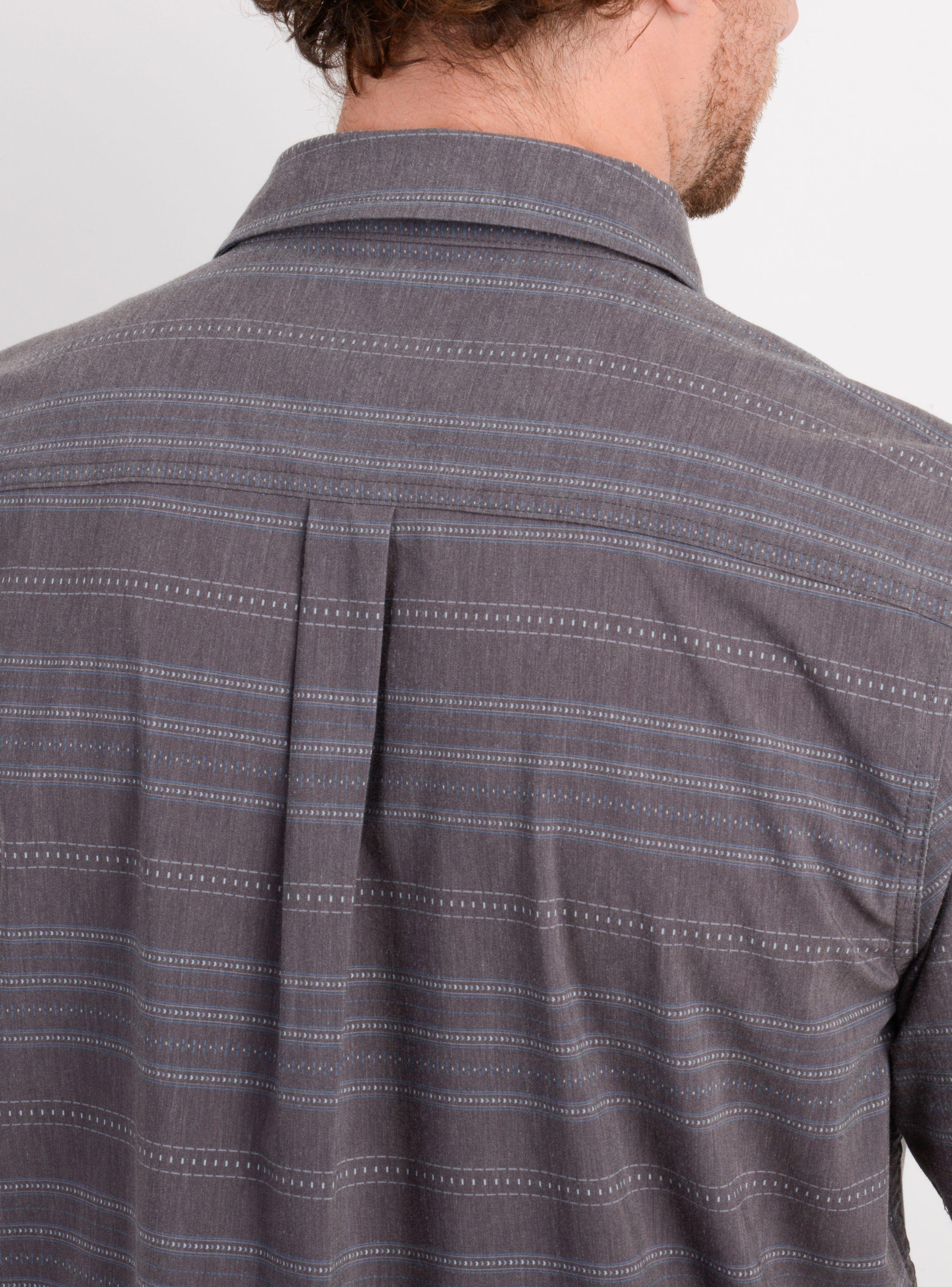 CAMISA MANGA CORTA TRVLR TRAVERSE STRIPE GRIS OSCURO-5