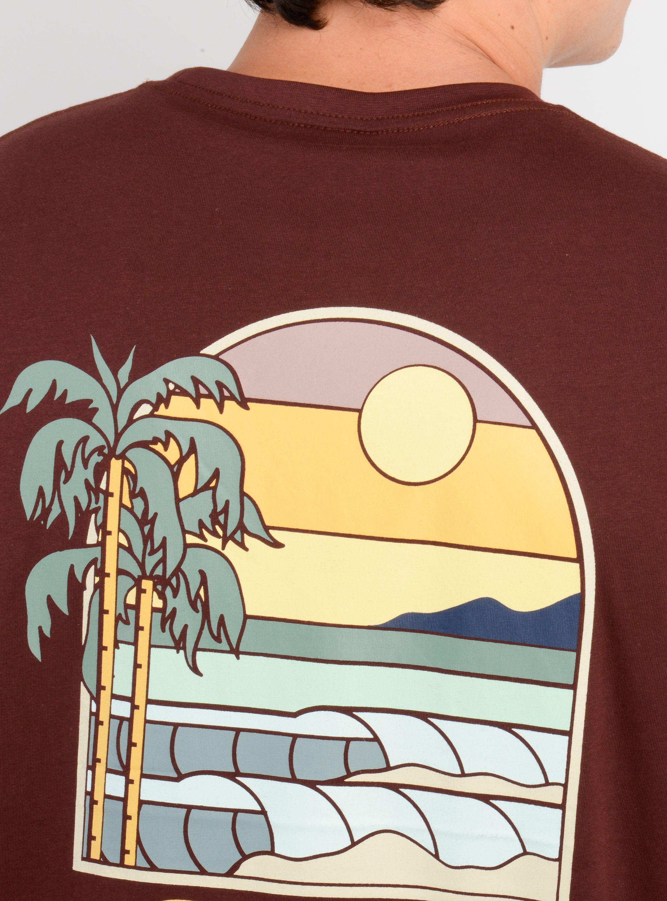 POLERA MANGA CORTA GLASSY DAYS ROJO OSCURO-5