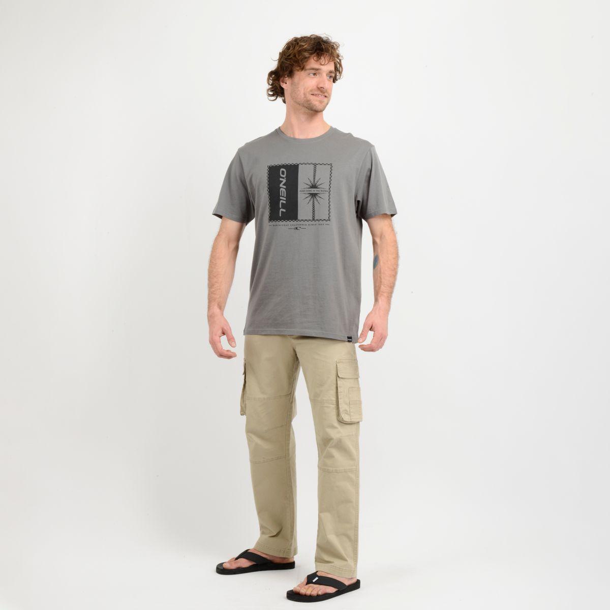 POLERA MANGA CORTA MIX PALM  GRIS-1