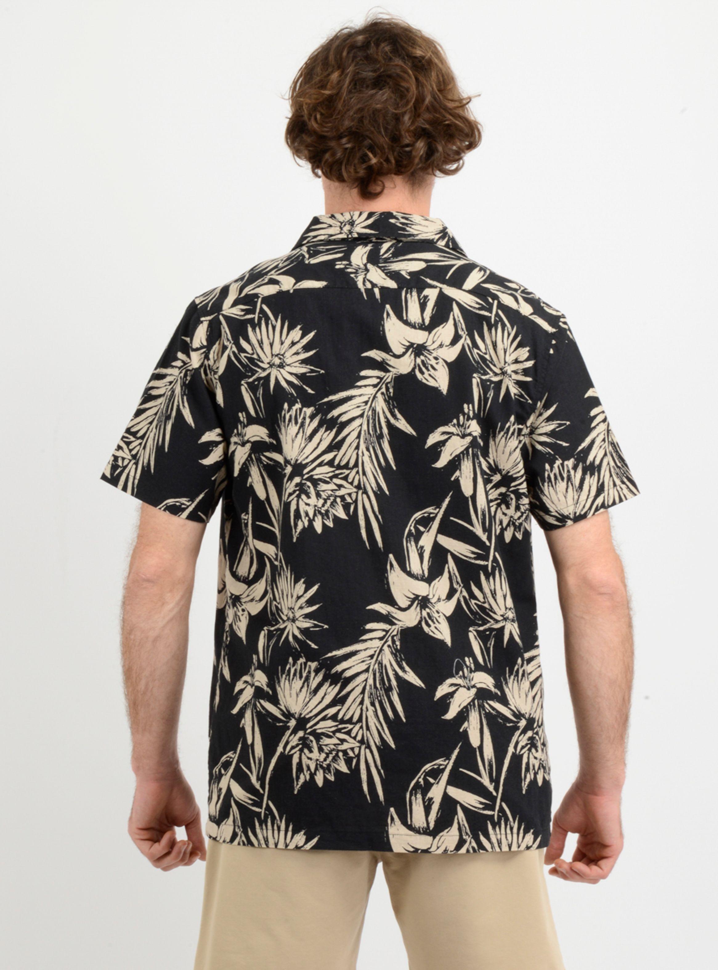 CAMISA MANGA CORTA TROPICANA  NEGRO-2