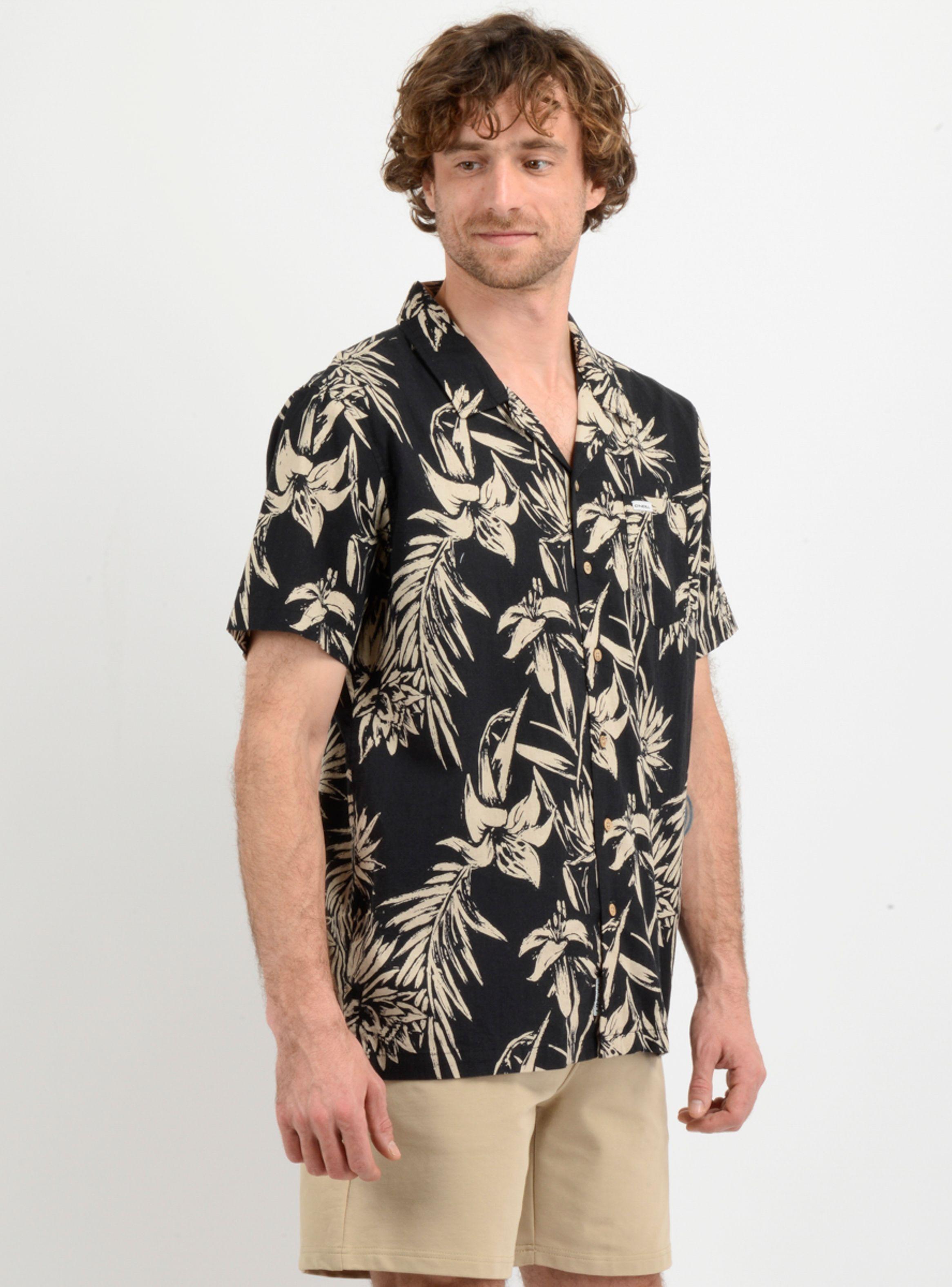 CAMISA MANGA CORTA TROPICANA  NEGRO-3