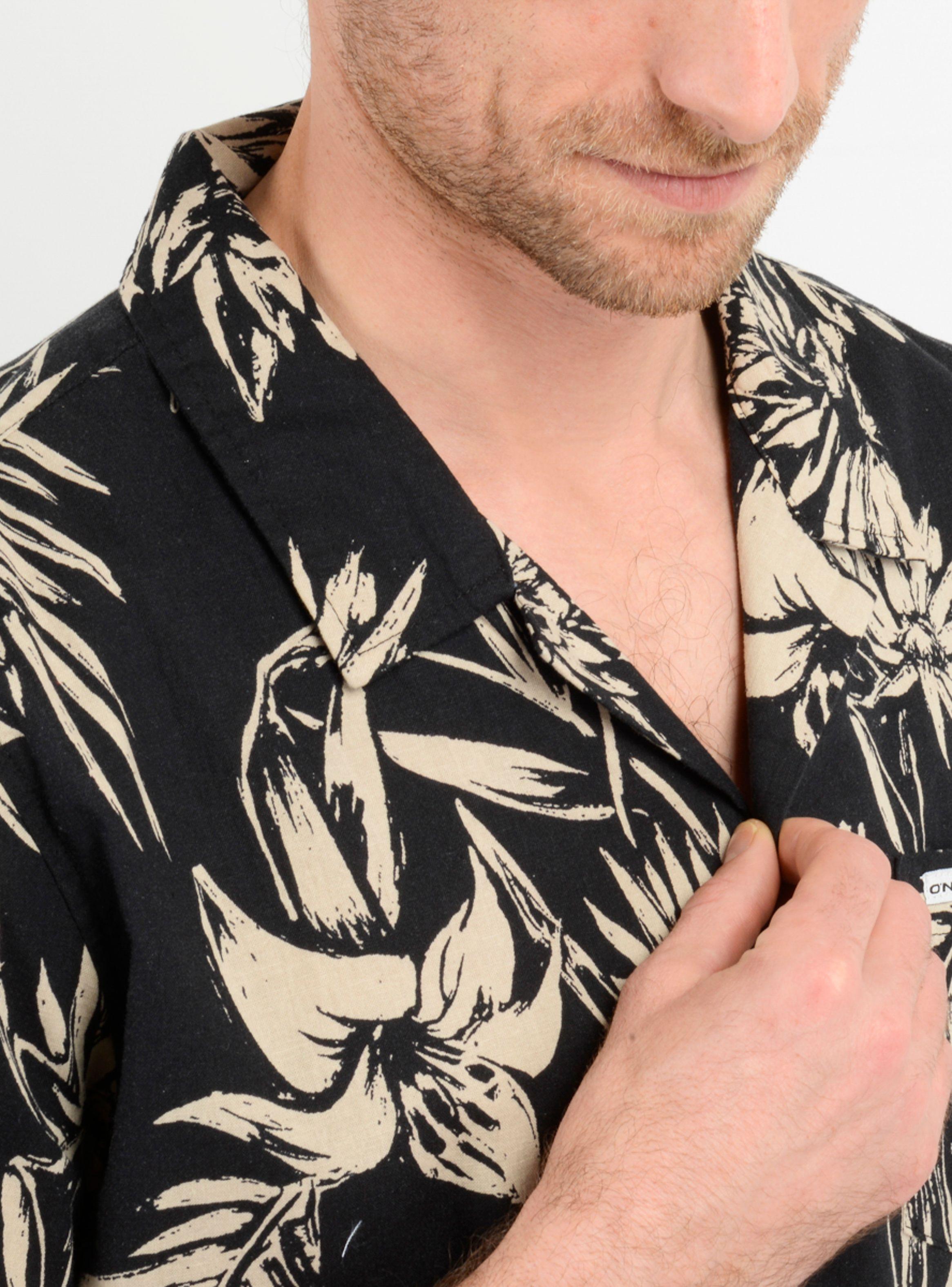 CAMISA MANGA CORTA TROPICANA  NEGRO-5