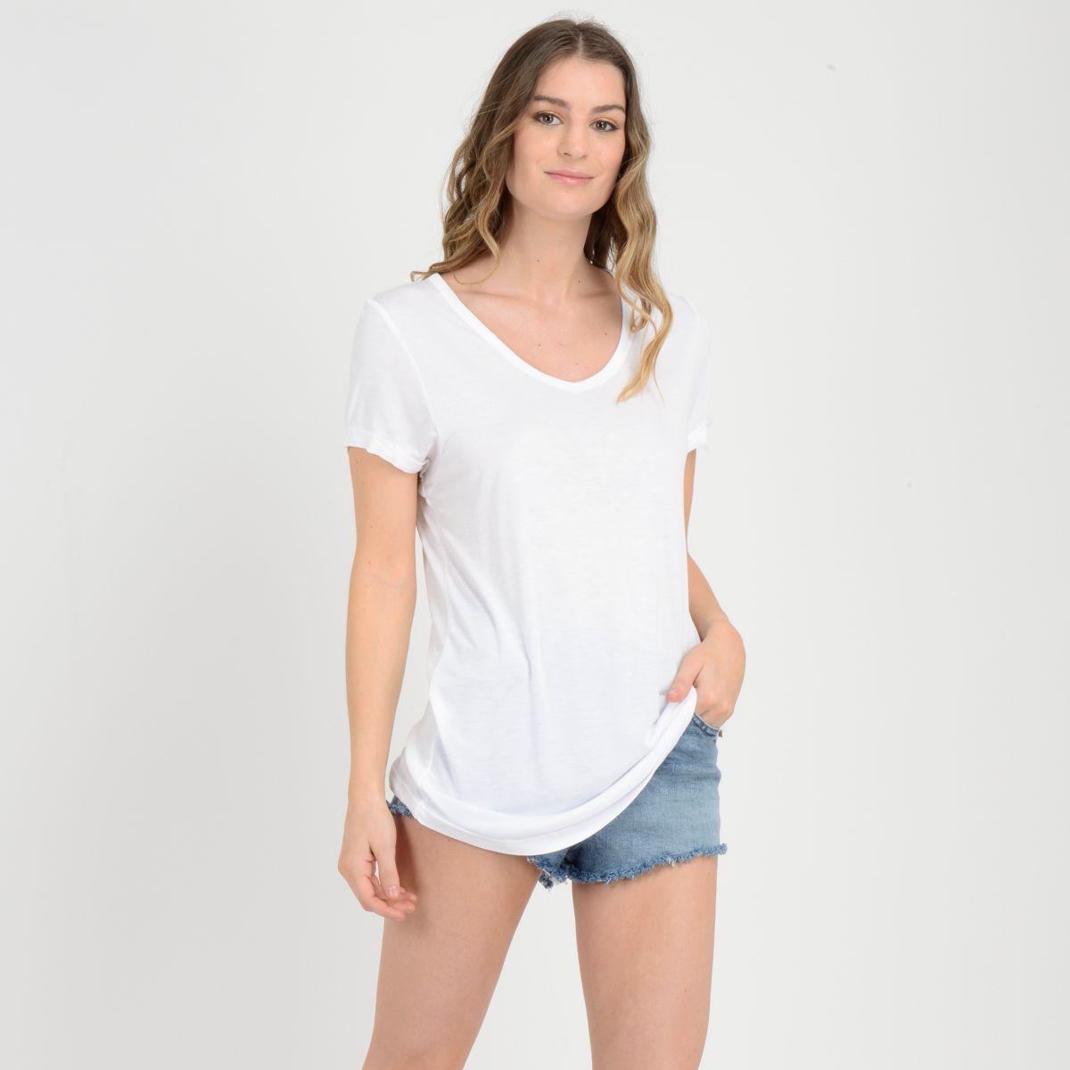 POLERA MANGA CORTA BASIC  BLANCO-1