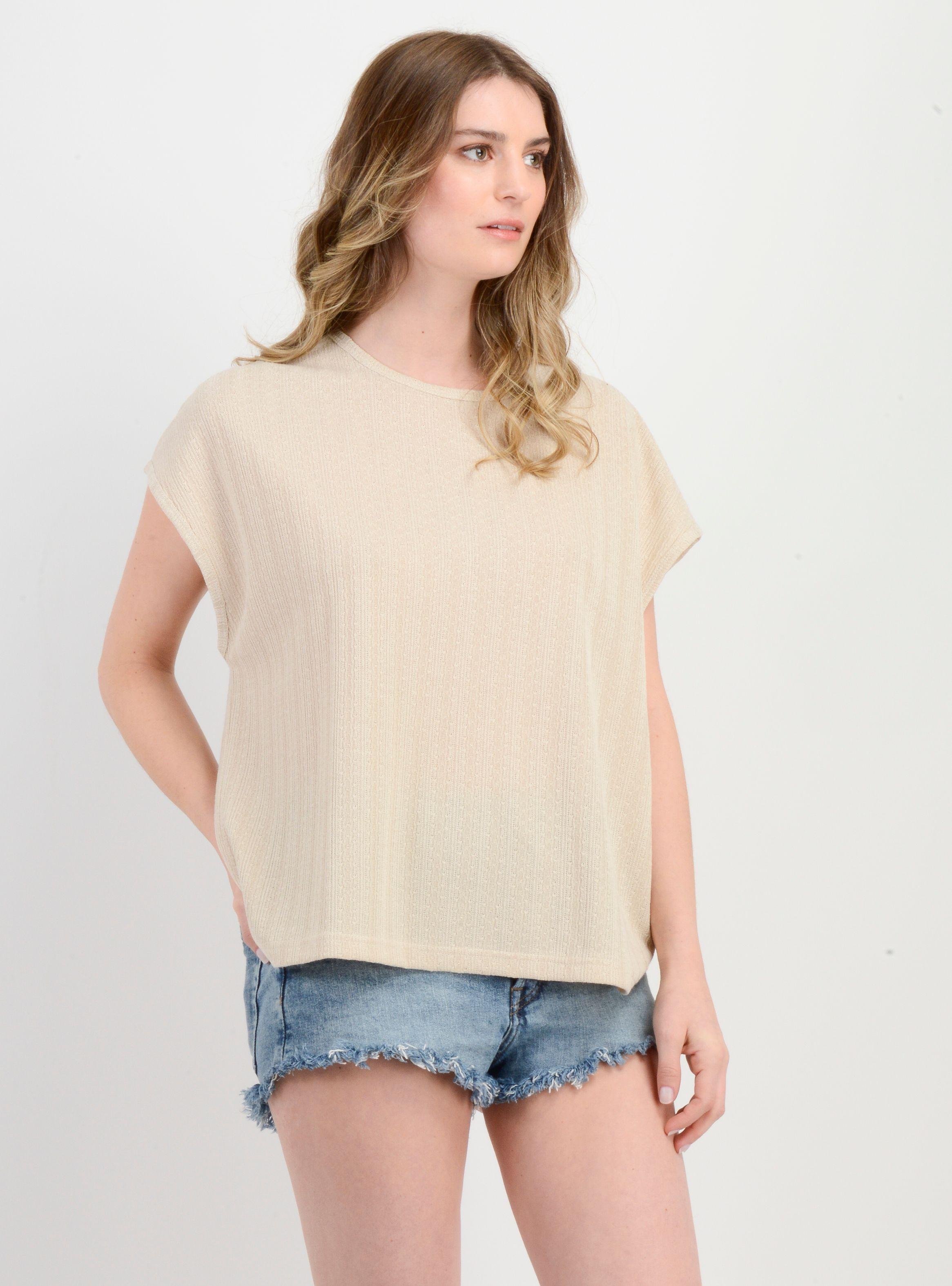 POLERA MANGA CORTA JULIE BEIGE-3