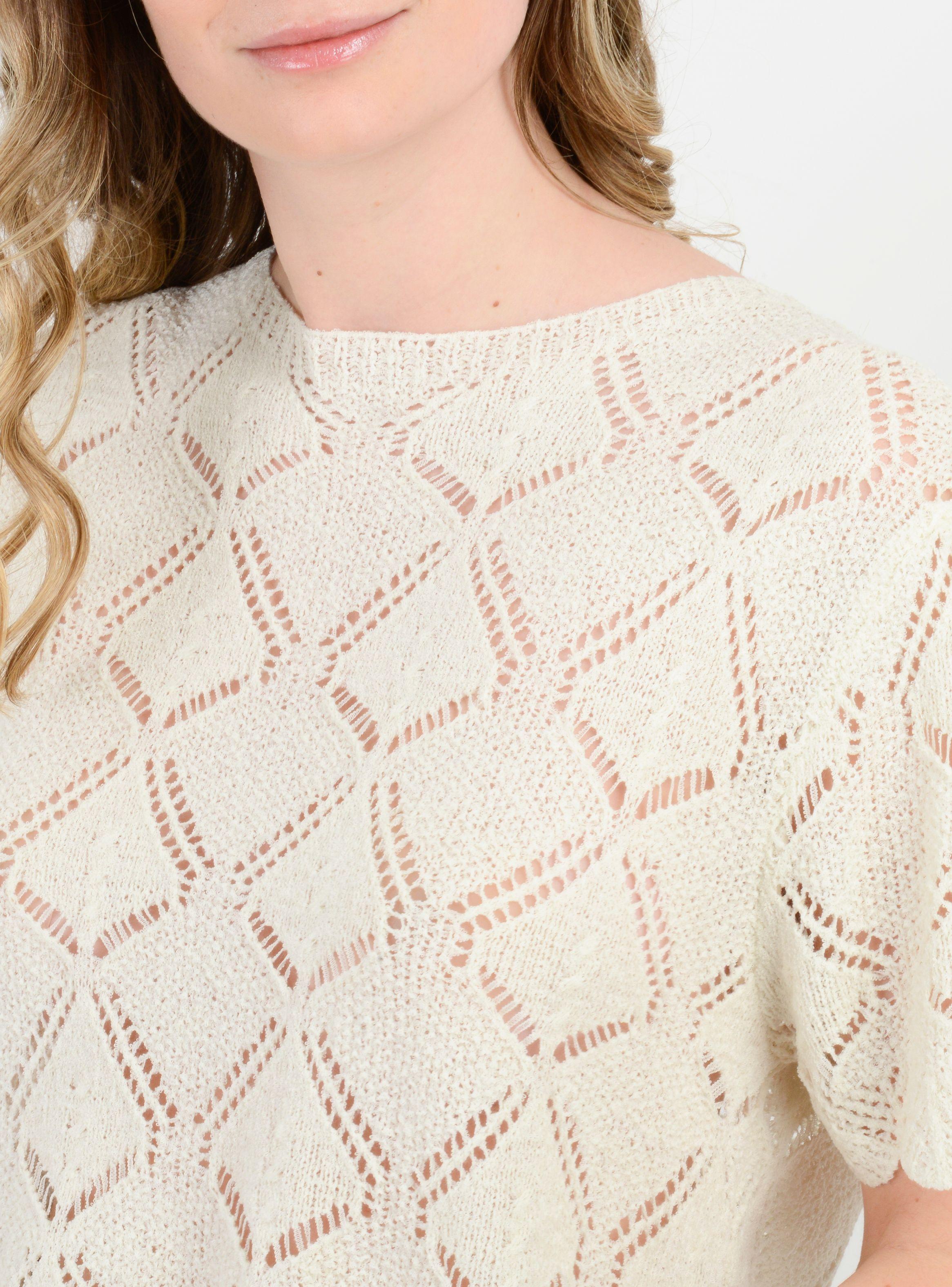 POLERA TEJIDA MANGA CORTA ELLISON BEIGE CLARO-4