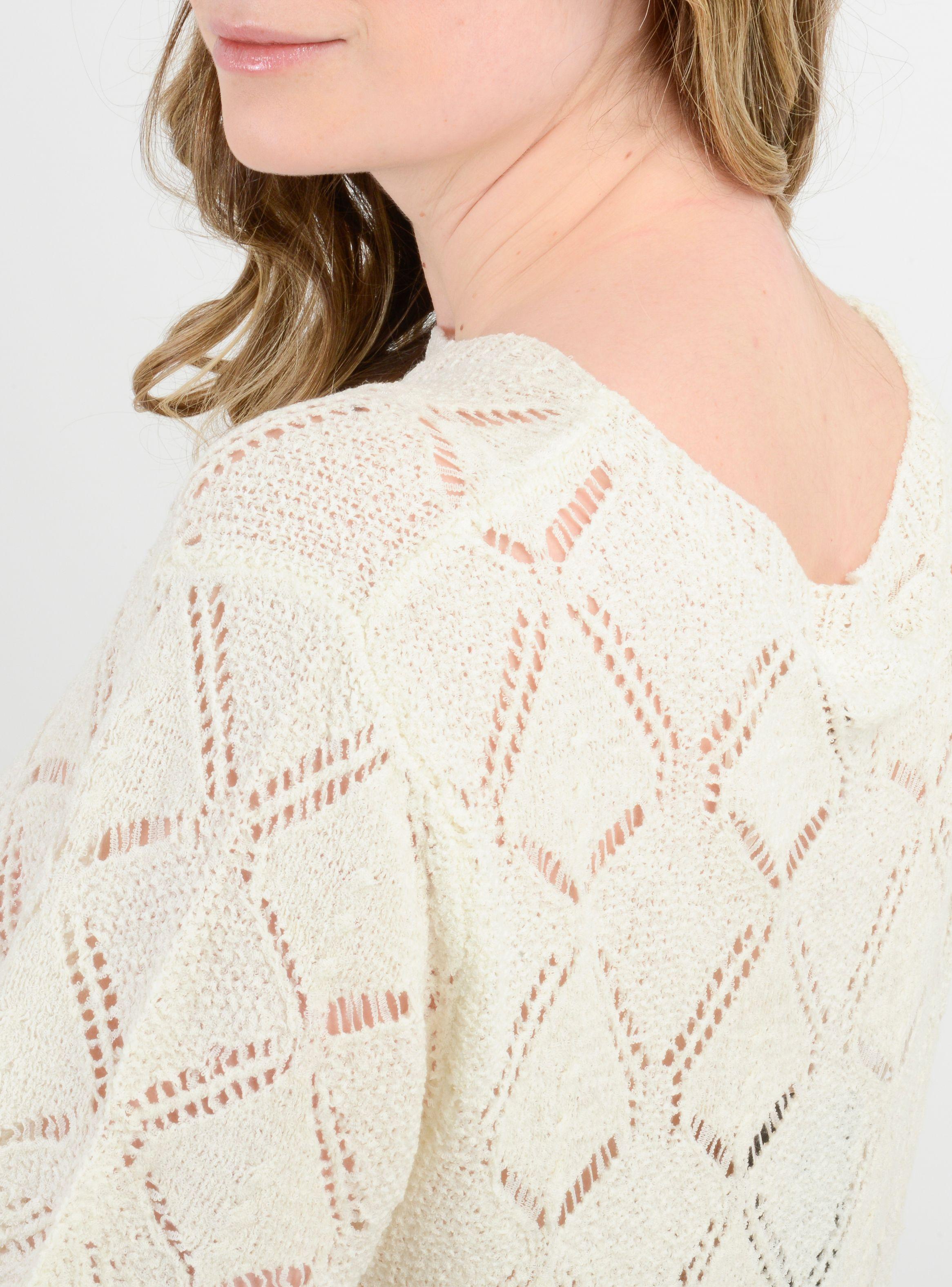 POLERA TEJIDA MANGA CORTA ELLISON BEIGE CLARO-5