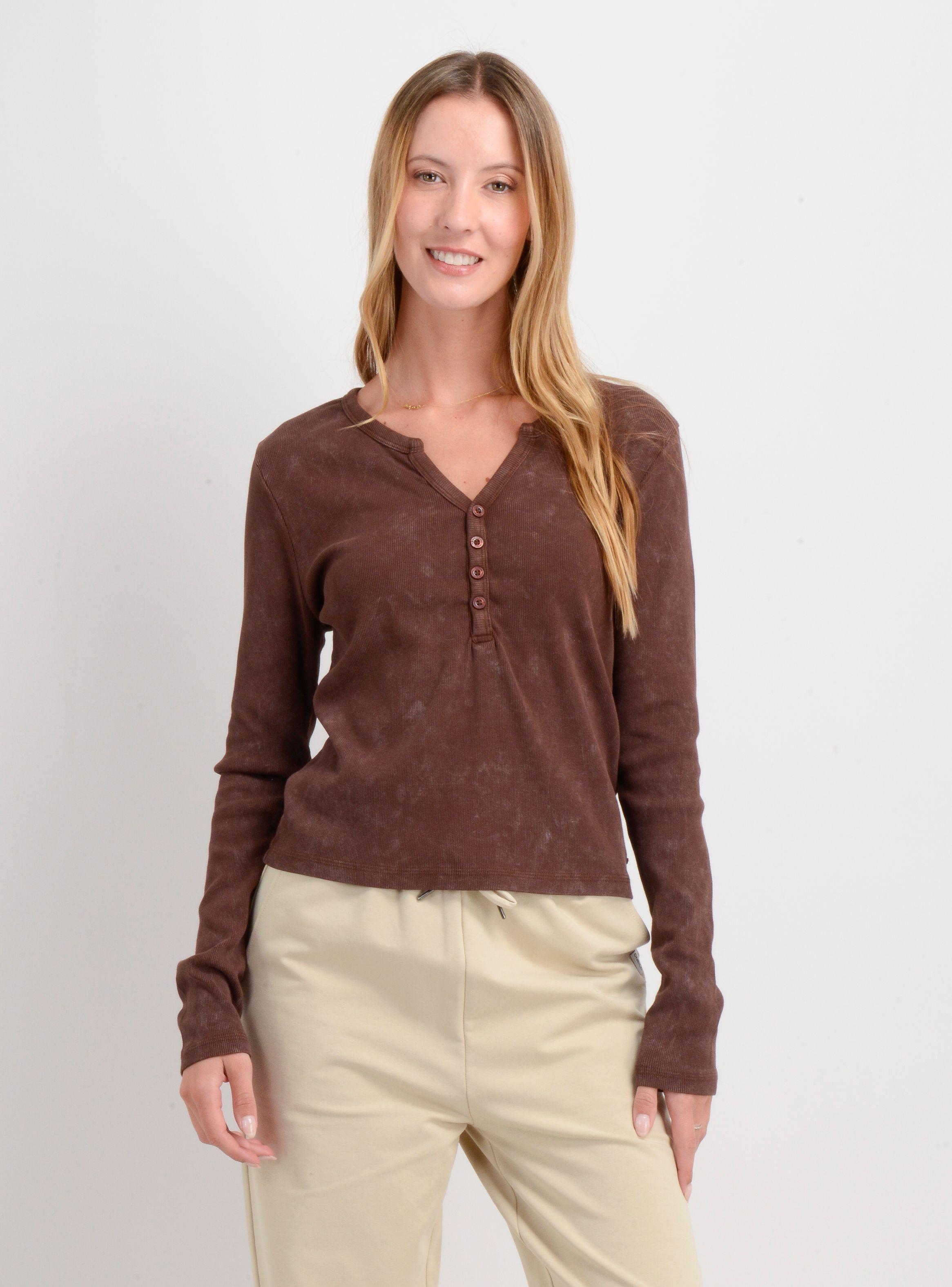 POLERA MANGA LARGA KEELY CAFE-0