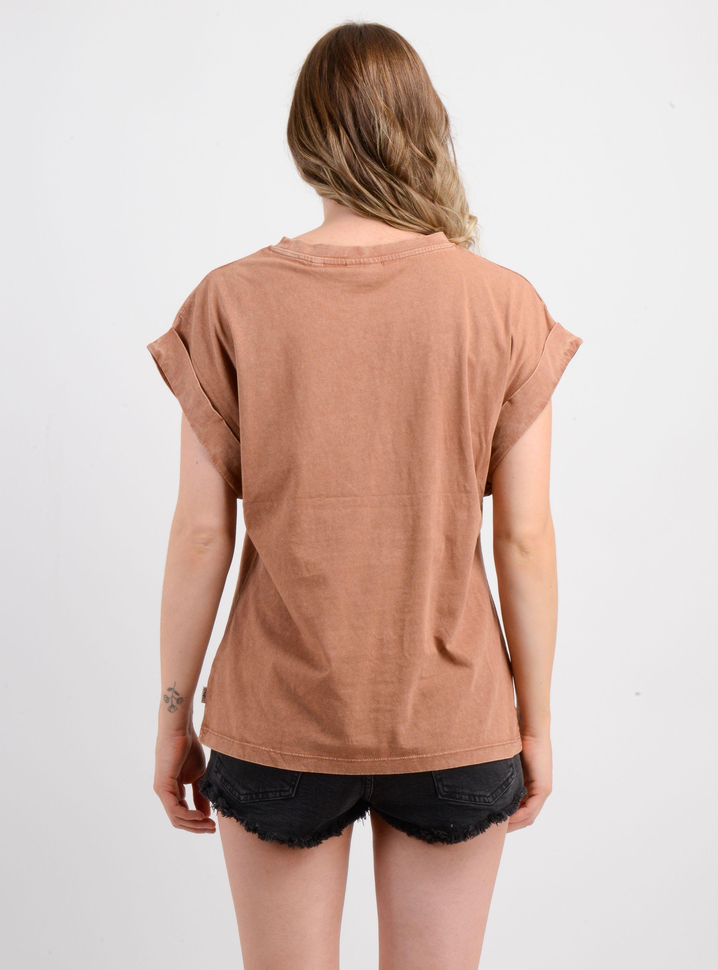 POLERA MANGA CORTA SUN FLOWER CAFÉ CLARO-1