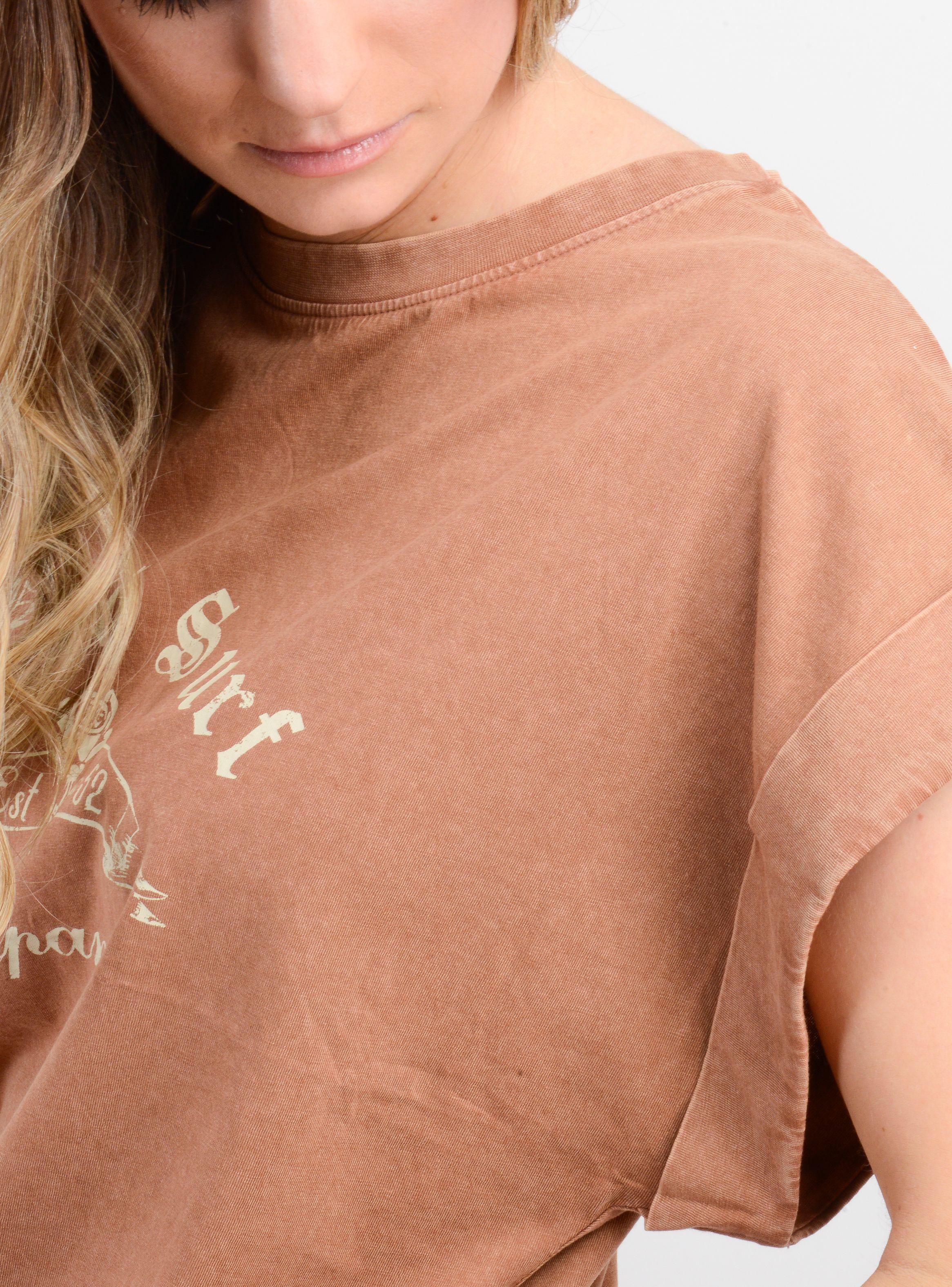 POLERA MANGA CORTA SUN FLOWER CAFÉ CLARO-5